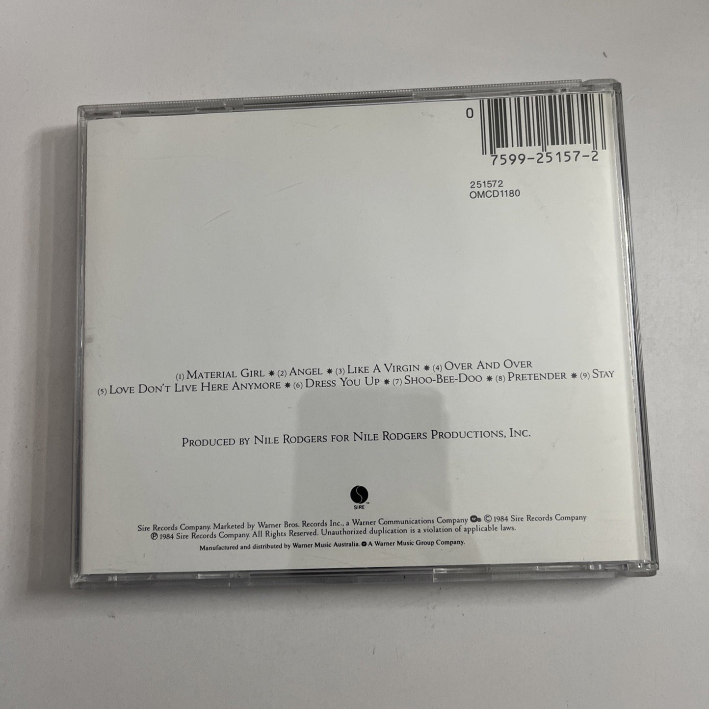 Madonna – Like A Virgin (CD, 0) Australia Original Masters 1984 25157-2