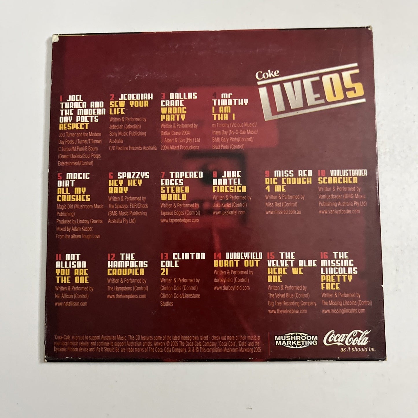 Various – Coke Live '05 (CD, 2005) Australia DEXCD10568.01