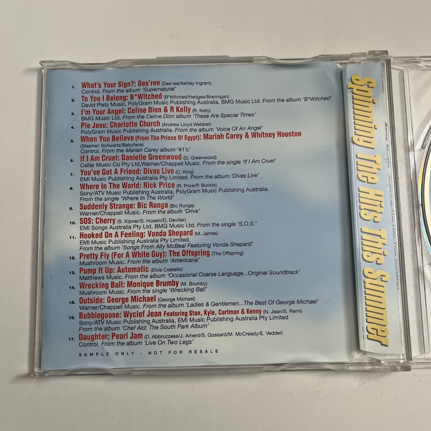 Various – Sony Music: Spinning The Hits This Summer (CD, 1998) Australia