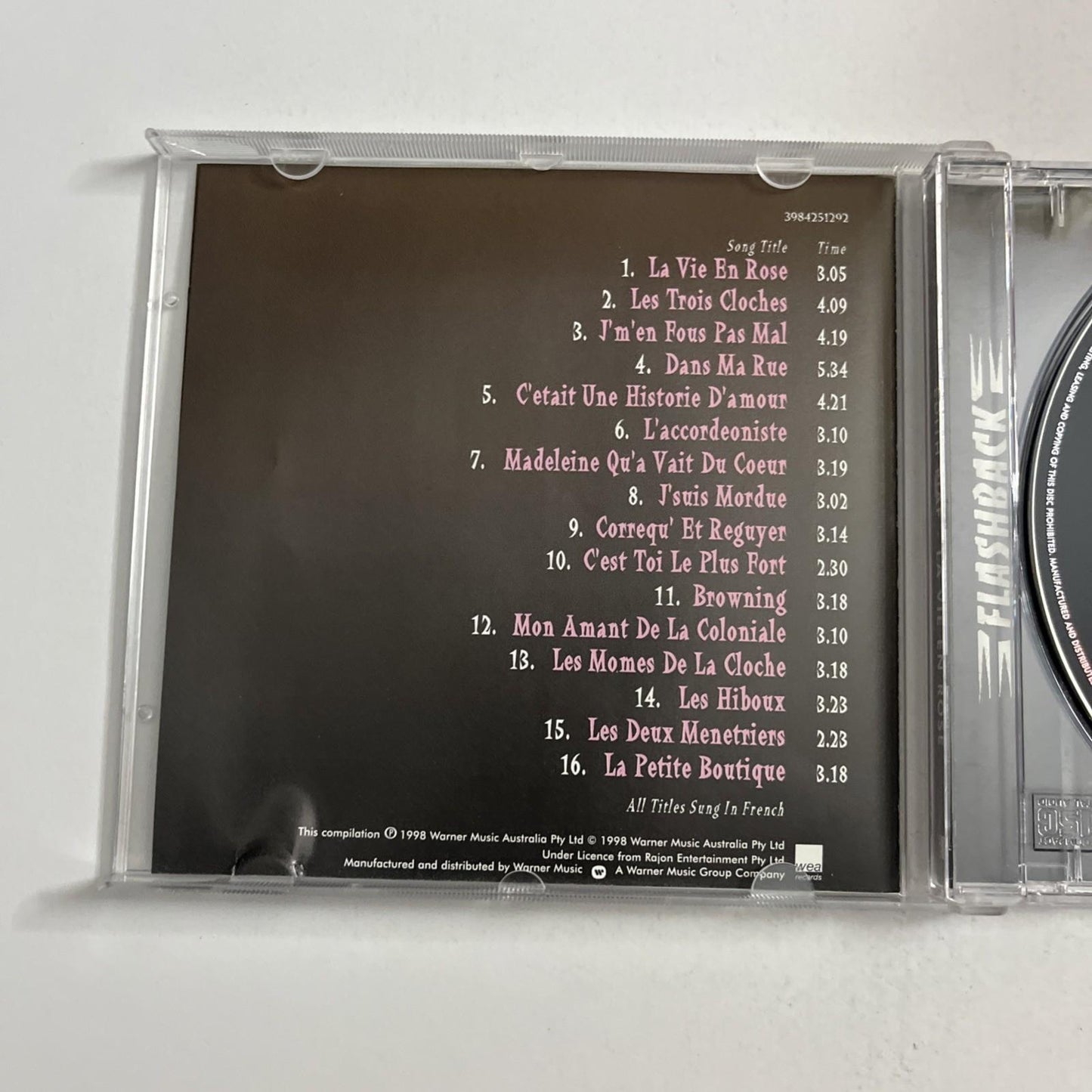 Edith Piaf – La Vie En Rose (CD, 1998) Warner Music