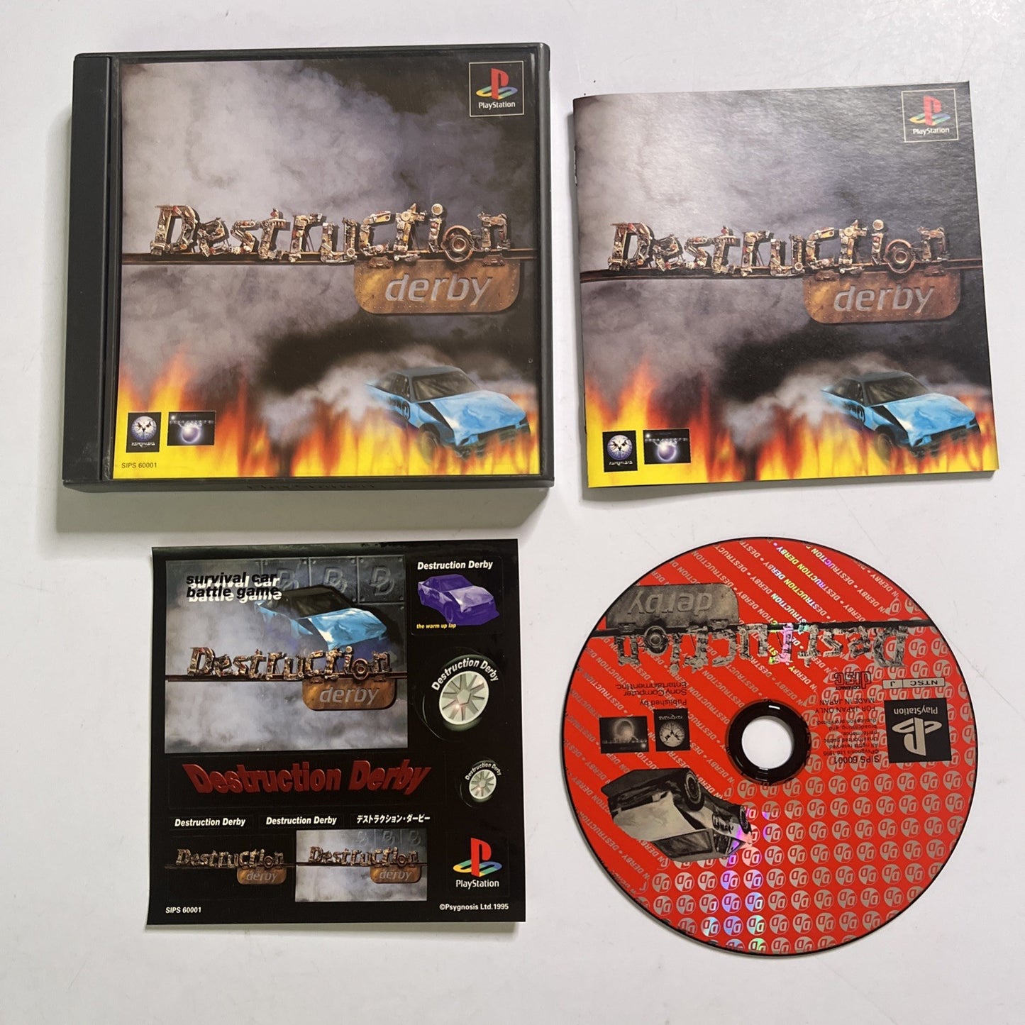 Destruction Derby 1996 PS1 Sony PlayStation NTSC-J JAPAN Game With Stickers