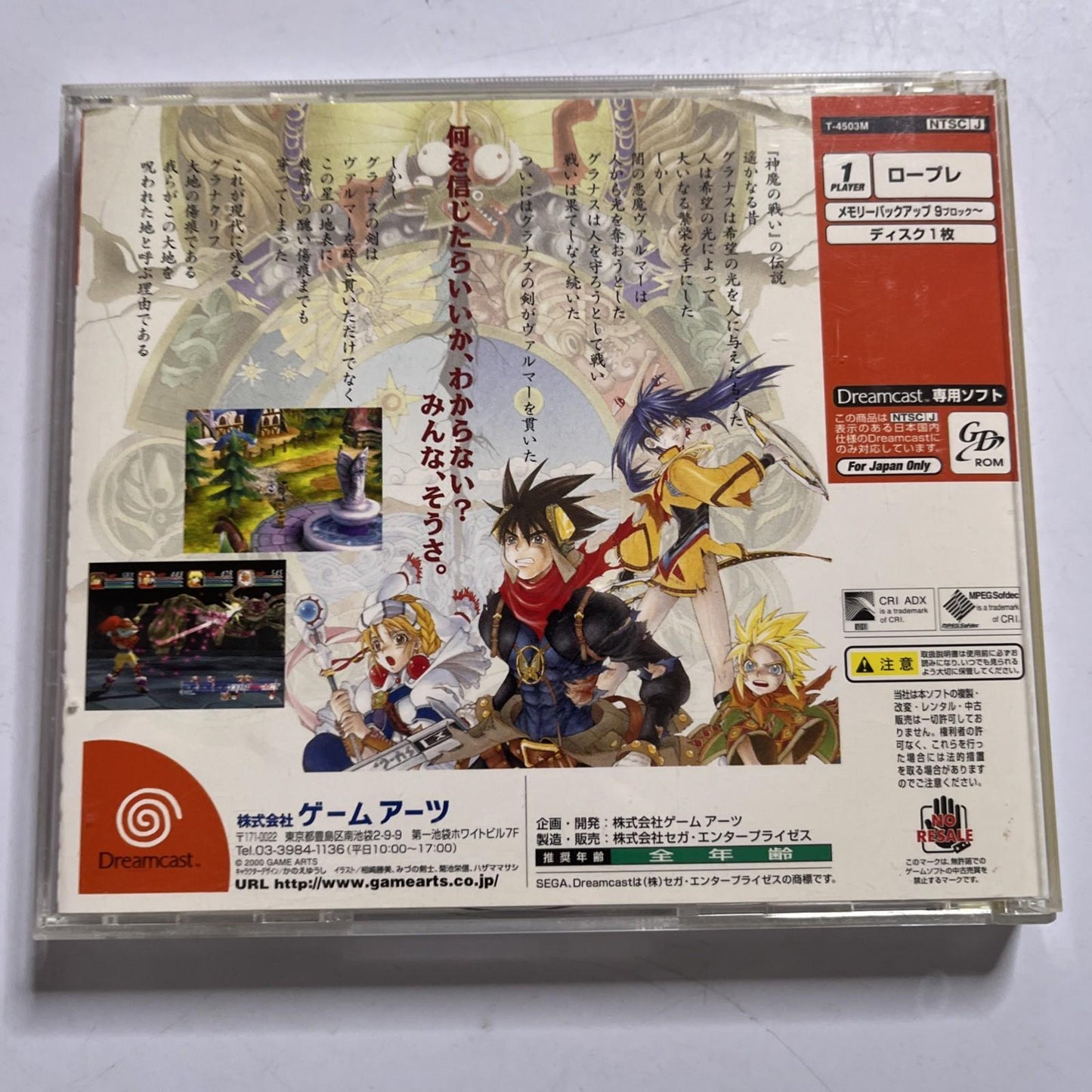 Grandia II 2000 DC Sega Dreamcast NTSC-J JAPAN  Game