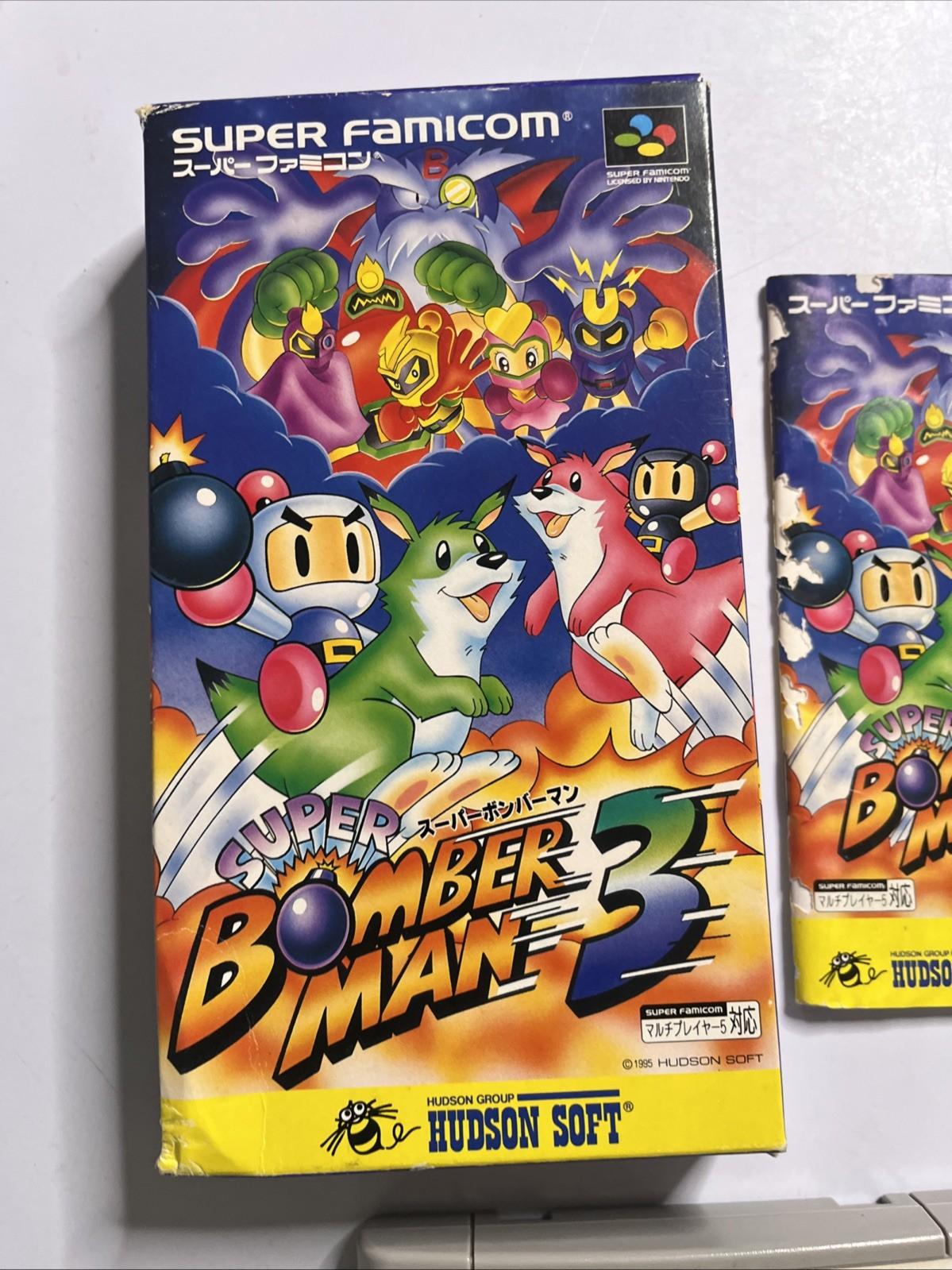 Super Bomber Man 3 1995 Nintendo Super Famicom SNES NTSC-J JAPAN Complete
