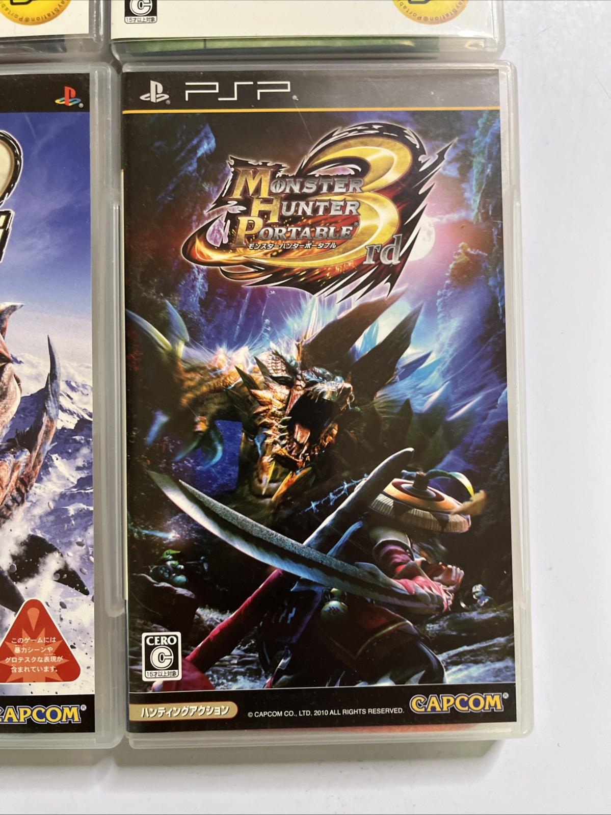Monster Hunter Portable 1, 2, 2G, 3 PSP Sony Portable Games JAPAN Complete