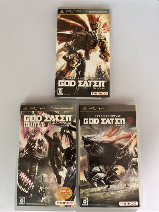 God Eater 1, 2 & Burst PSP Sony PlayStation Portable JAPAN Game Complete