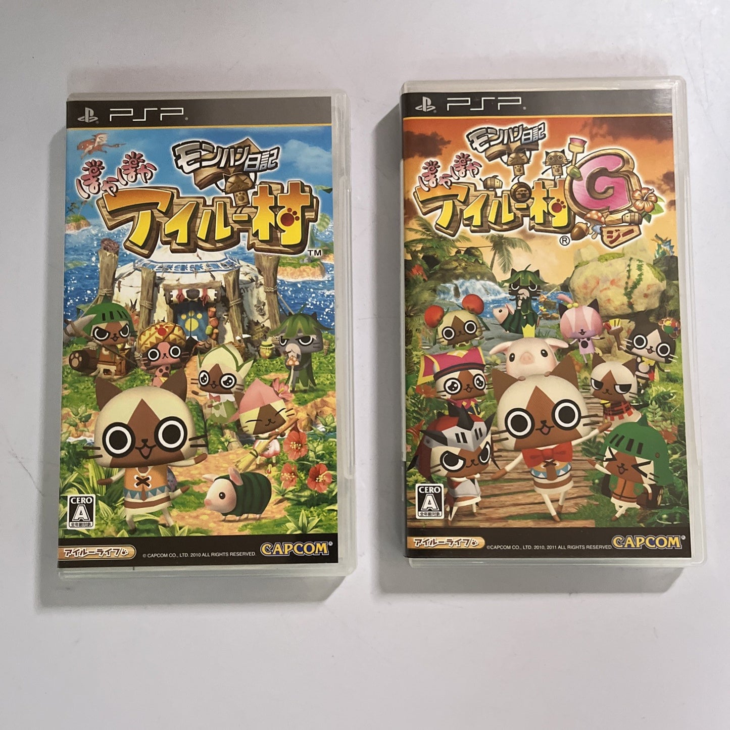 Monster Hunter MonHun Nikki 1 + G PSP Sony PlayStation Portable JAPAN Complete