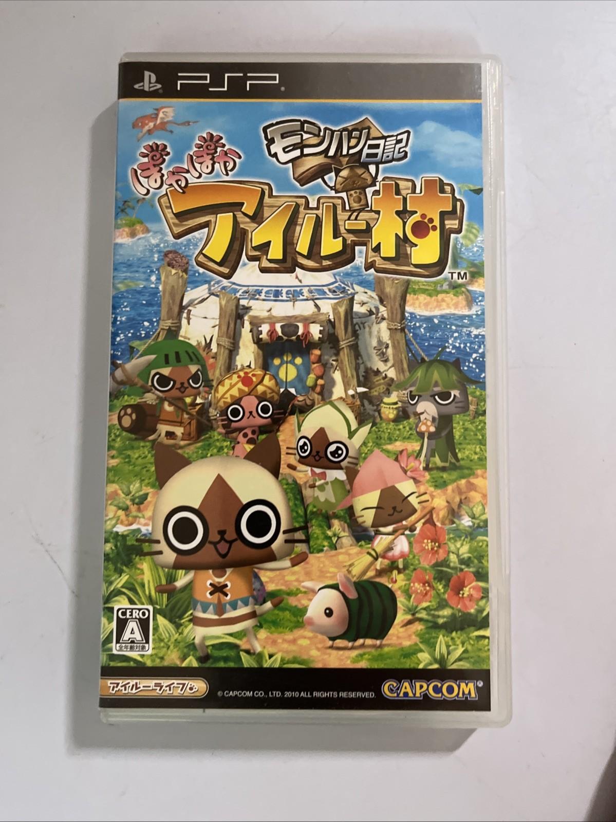 Monster Hunter MonHun Nikki 1 + G PSP Sony PlayStation Portable JAPAN Complete