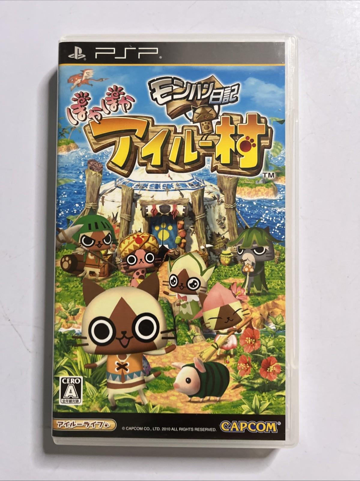 Monster Hunter MonHun Nikki: Poka Poka Ailu Mura PSP Portable JAPAN Complete