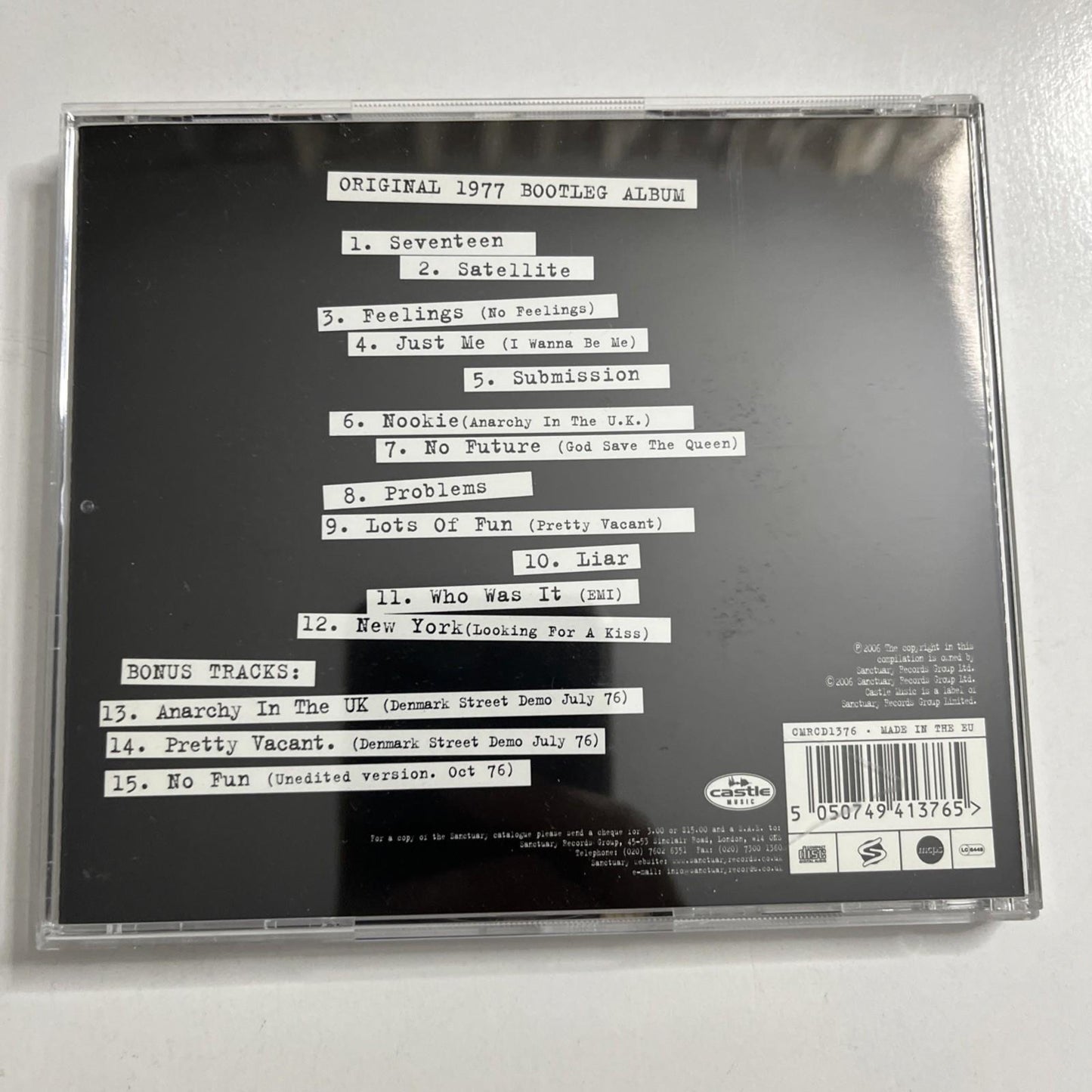 Sex Pistols – Spunk (CD, 2006) UK Cardboard Slipcase