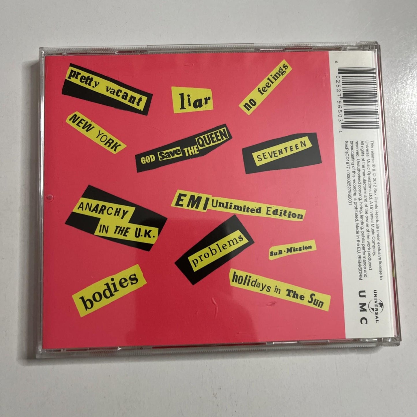 Sex Pistols – Never Mind The Bollocks Here's The Sex Pistols (CD, 2012) Europe