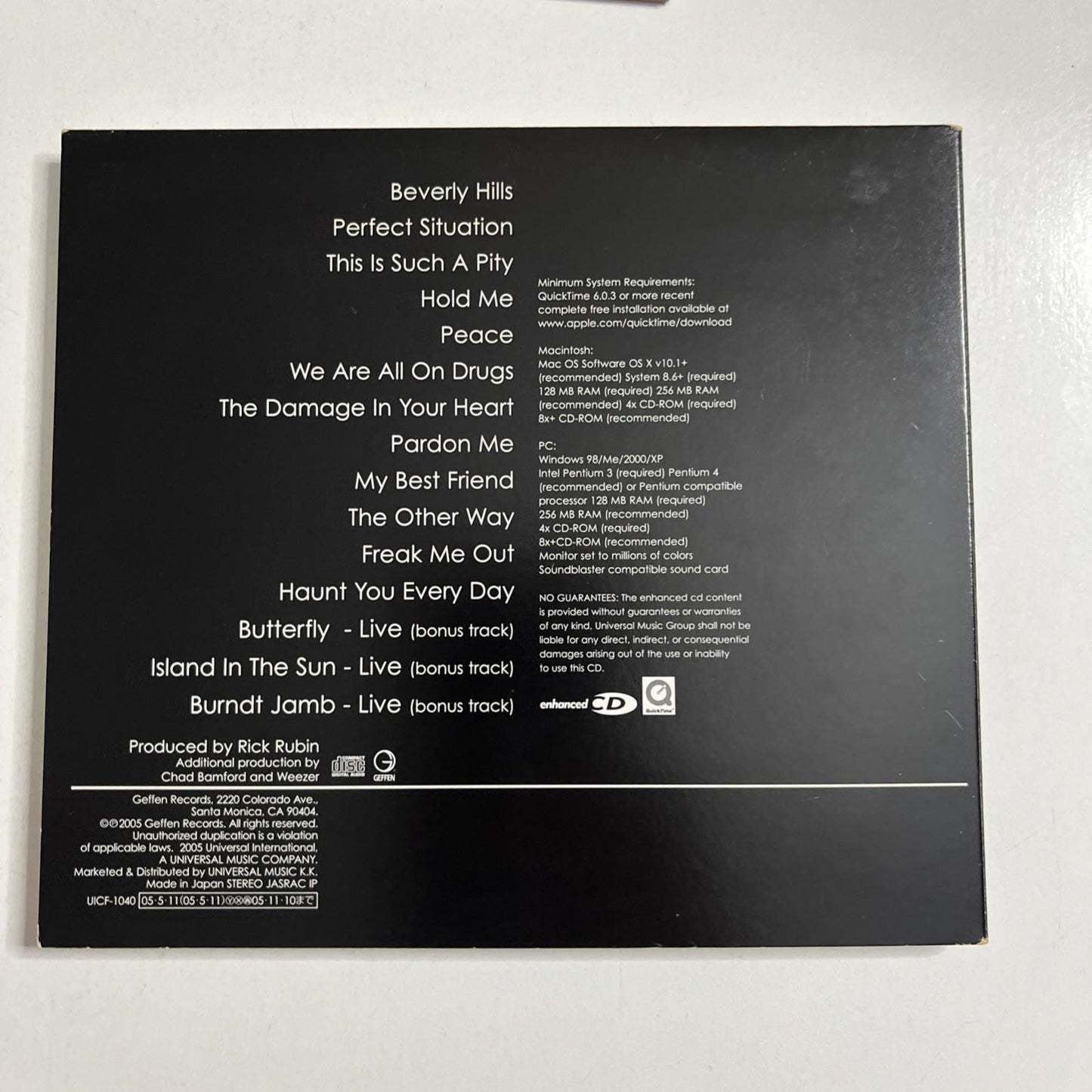Weezer – Make Believe (CD, 2005) Japan Digipak Obi Enhanced CD +bonus Tracks