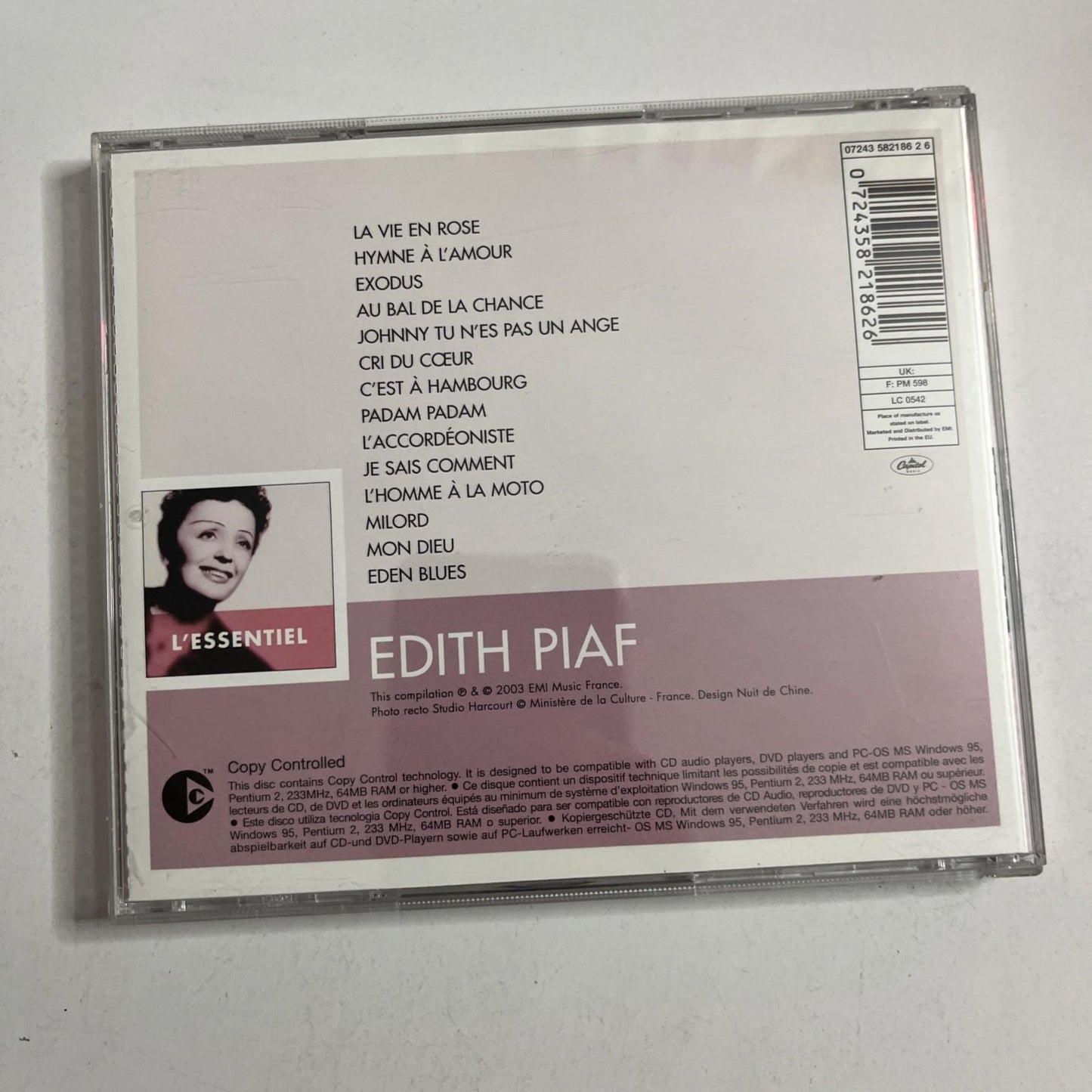 Edith Piaf – L'Essentiel (CD, 2000) Europe 7243 58218626
