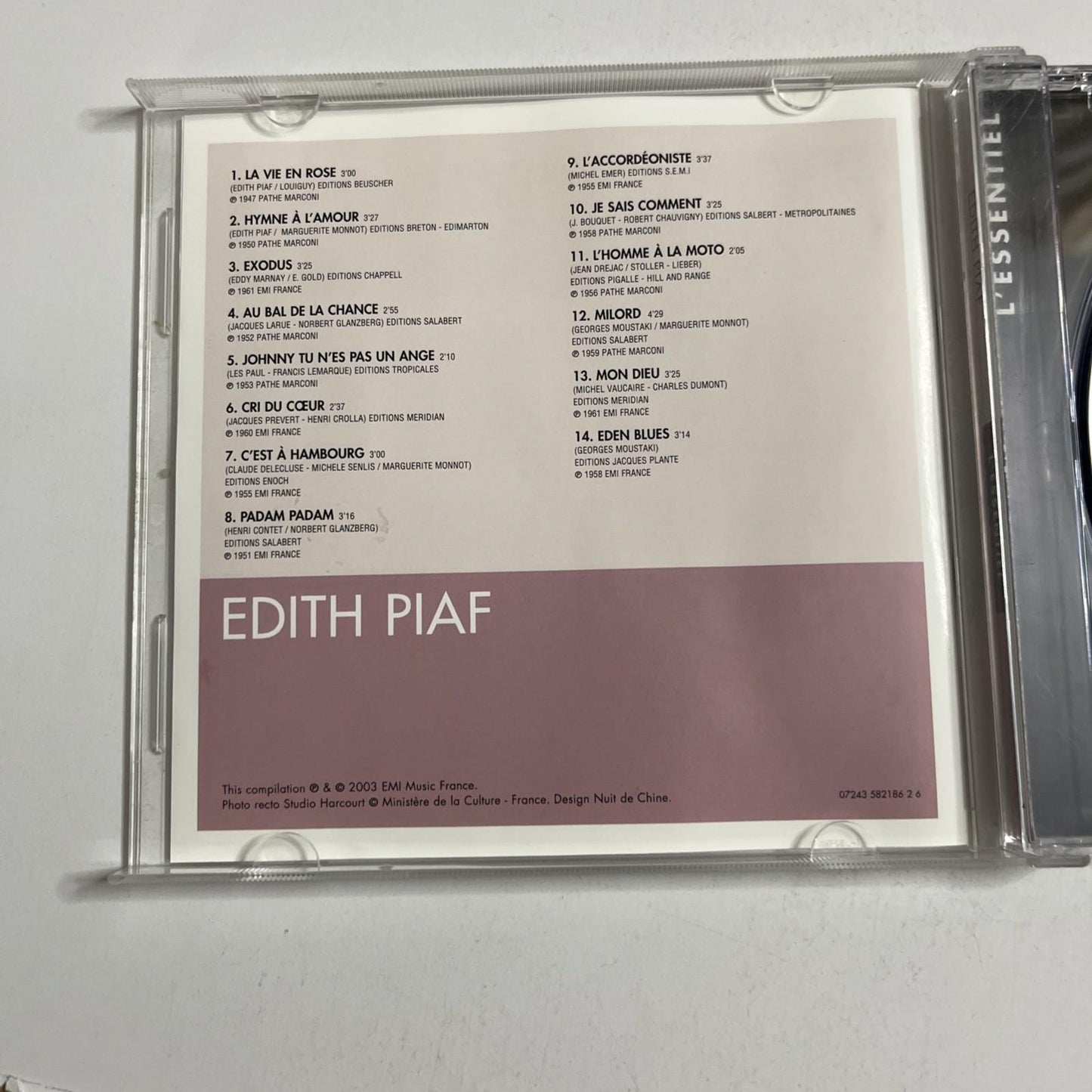 Edith Piaf – L'Essentiel (CD, 2000) Europe 7243 58218626