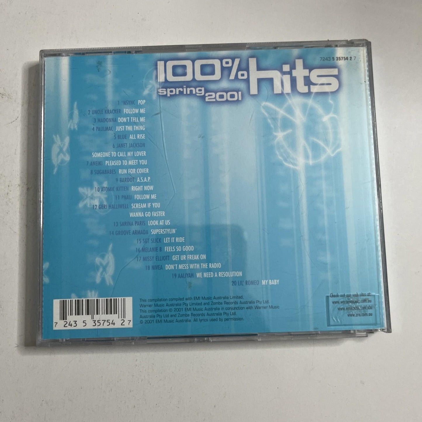 Various – 100% Hits Spring 2001 (CD, 2001) Australia 7243 5 35754 2 7