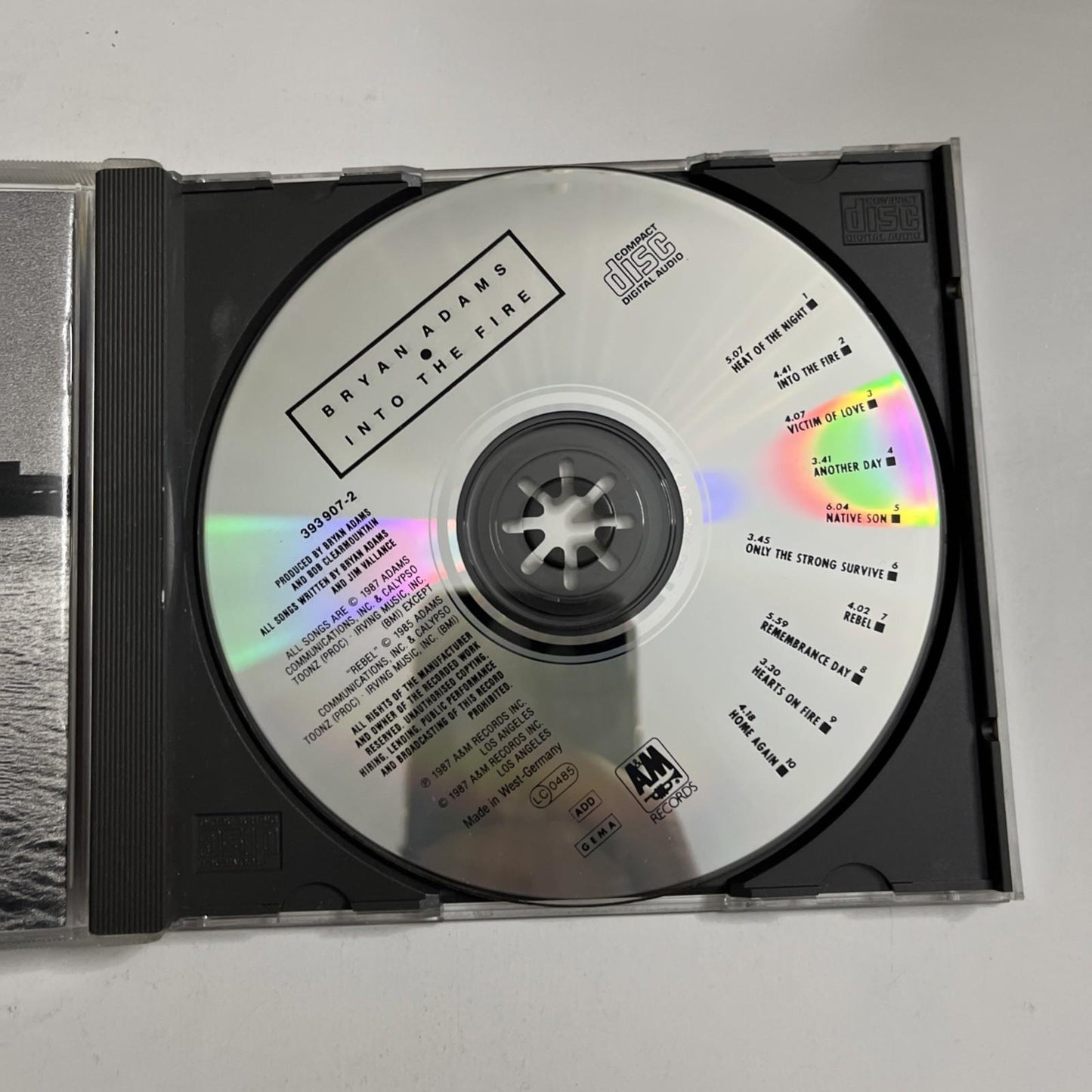 Bryan Adams – Into The Fire (CD, 1987) Germany 393 907-2