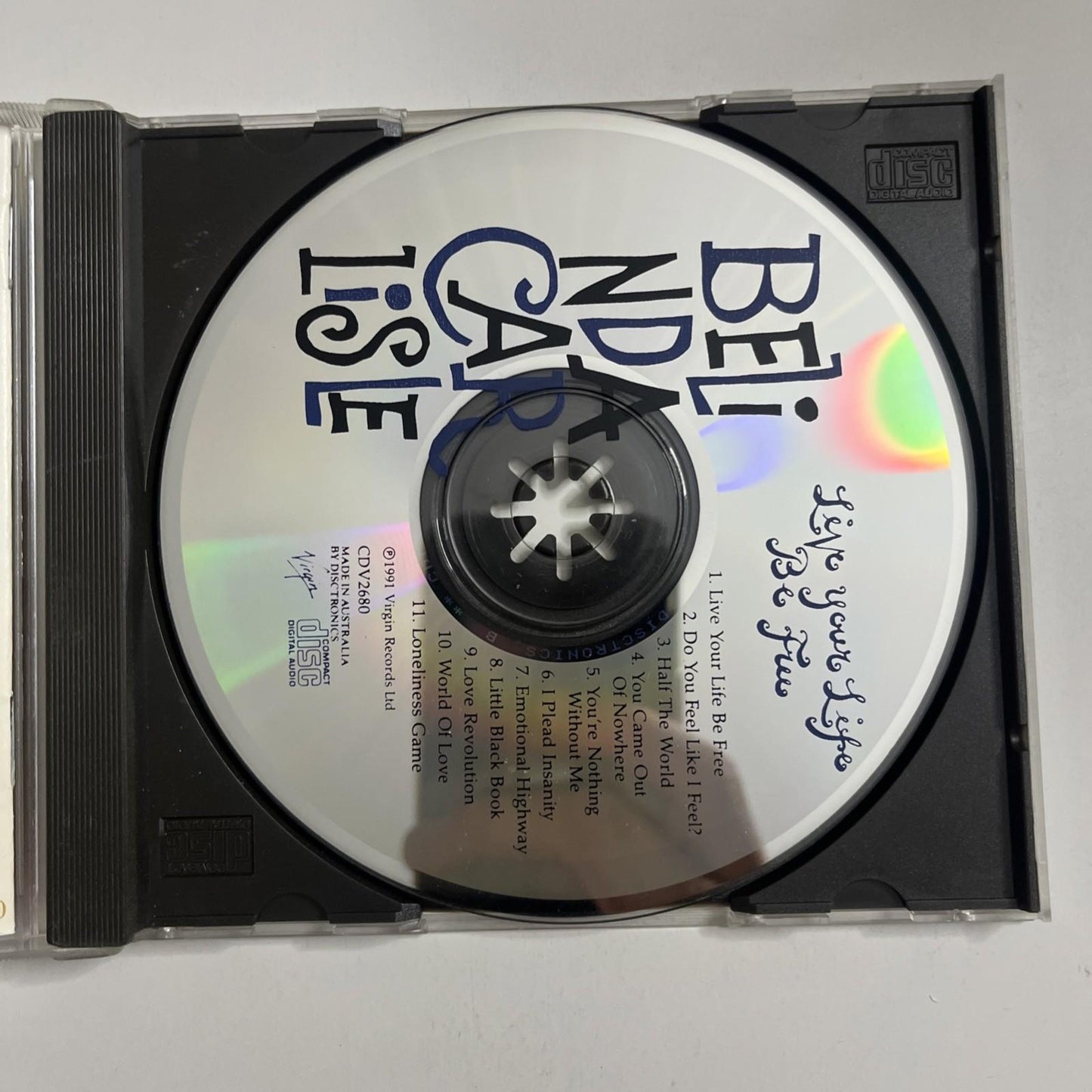 Belinda Carlisle – Live Your Life Be Free (CD, 1991) Australia CDV 2680