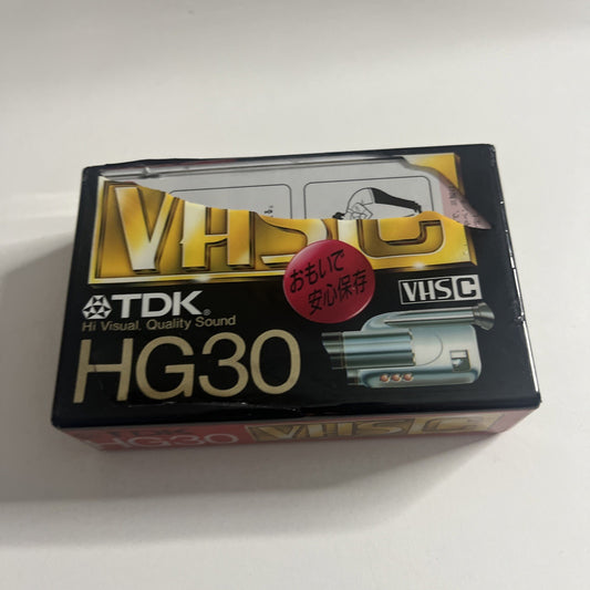 TDK VHS-C HG30 30min Cassette Tape Made In JAPAN NEW