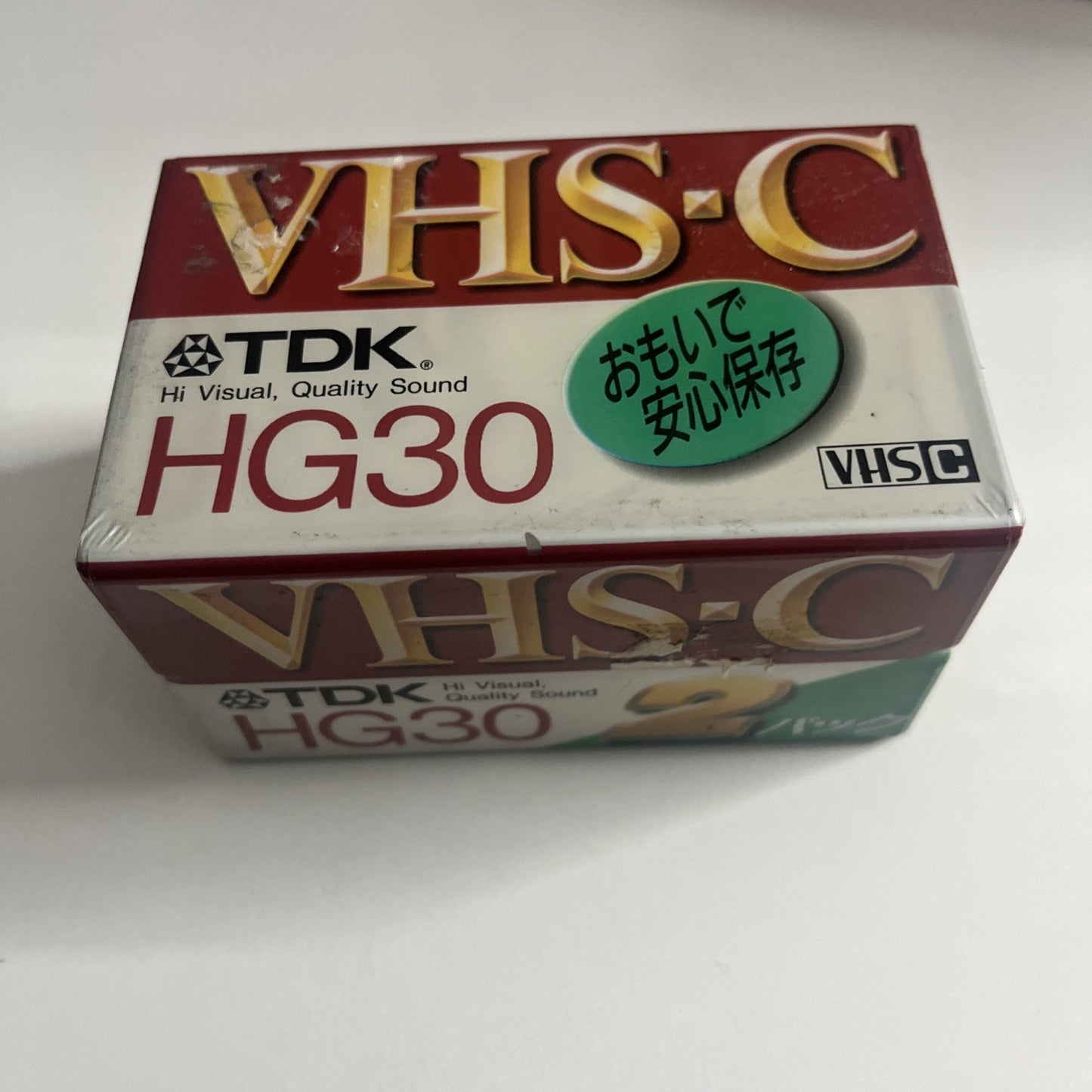 TDK VHS-C HG30 2-Pack 30min Cassette Tape Made In Japan TC-30HGKX2  NEW Sealed