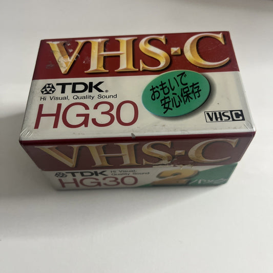TDK VHS-C HG30 2-Pack 30min Cassette Tape Made In Japan TC-30HGKX2  NEW Sealed