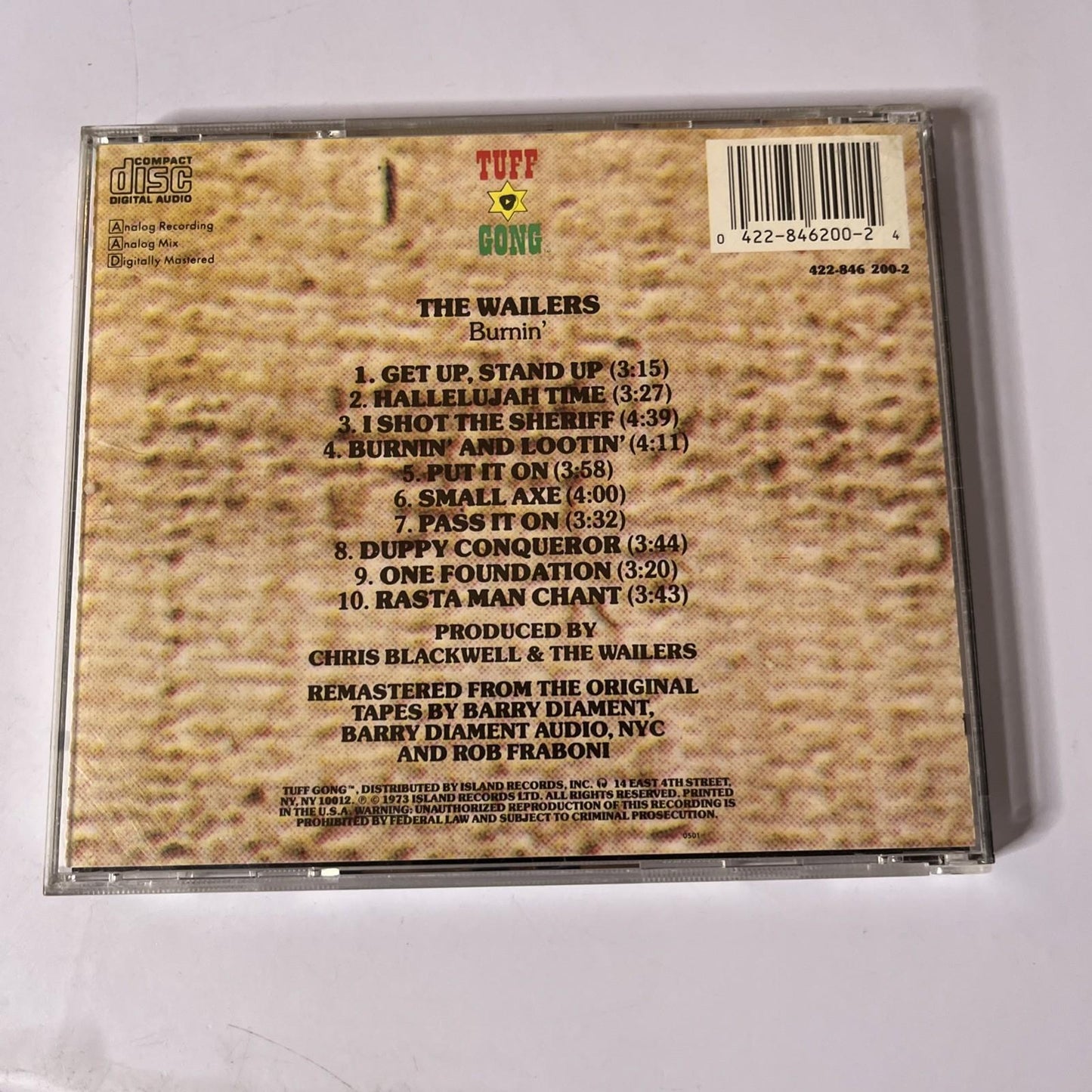 The Wailers – Burnin' (CD, 1990) US 422-846 200-2