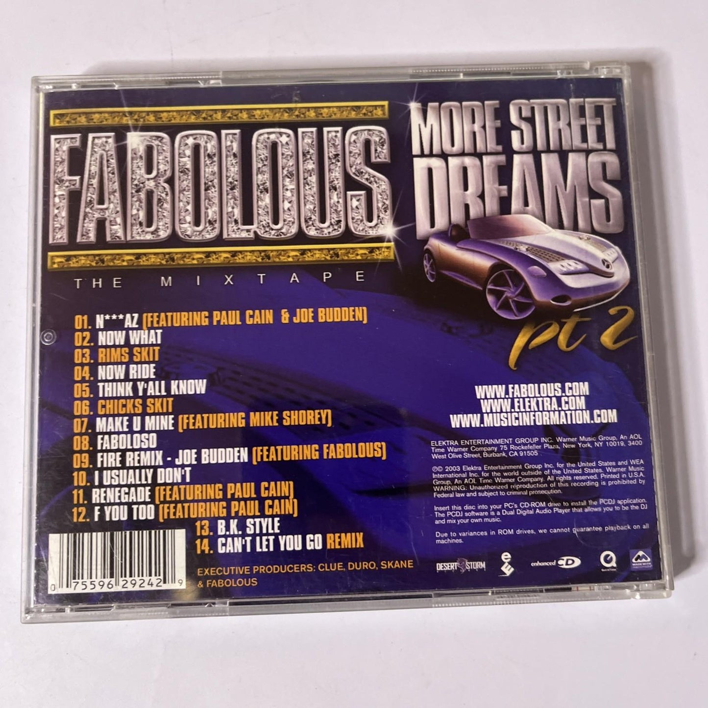 Fabolous – More Street Dreams Pt. 2: The Mixtape (CD, 2003) US 62924-2