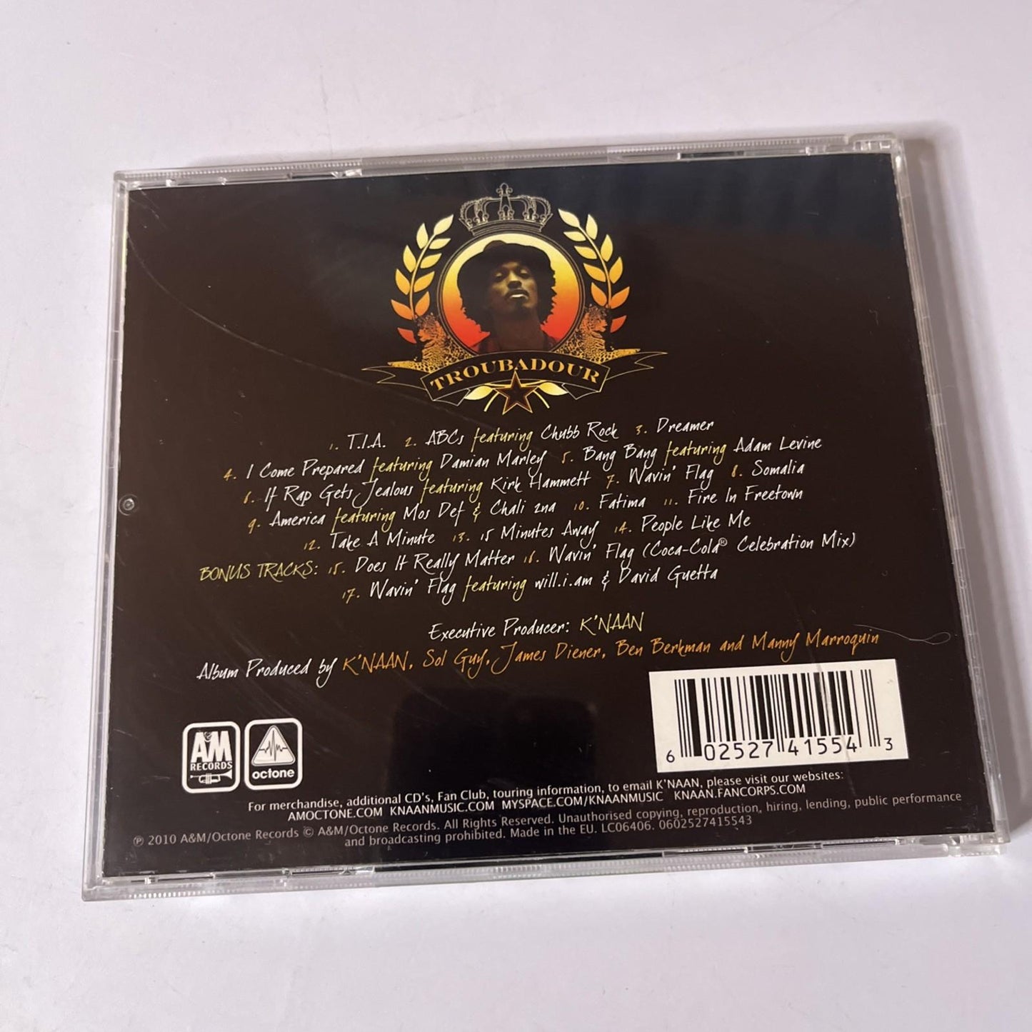 K'naan – Troubadour (Champion Edition) (CD, 2010) Europe 0602527415543