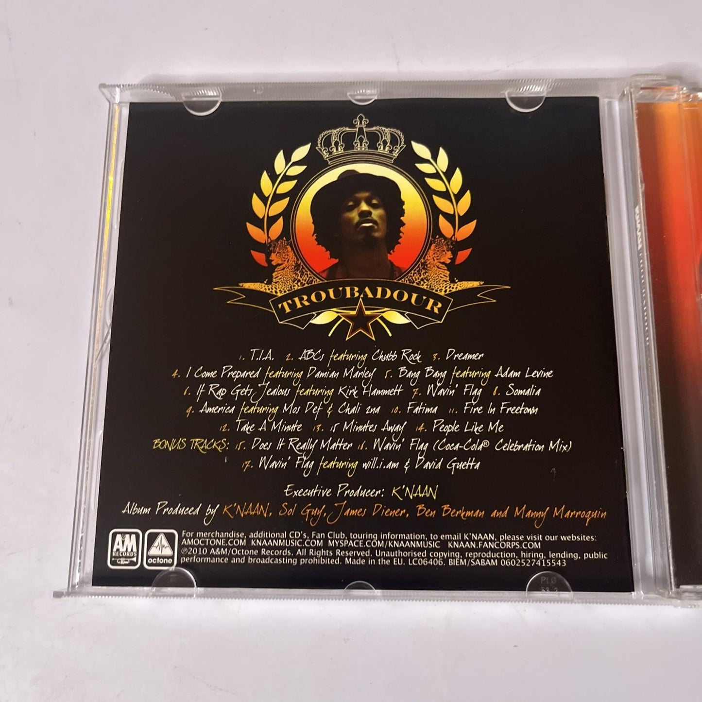 K'naan – Troubadour (Champion Edition) (CD, 2010) Europe 0602527415543