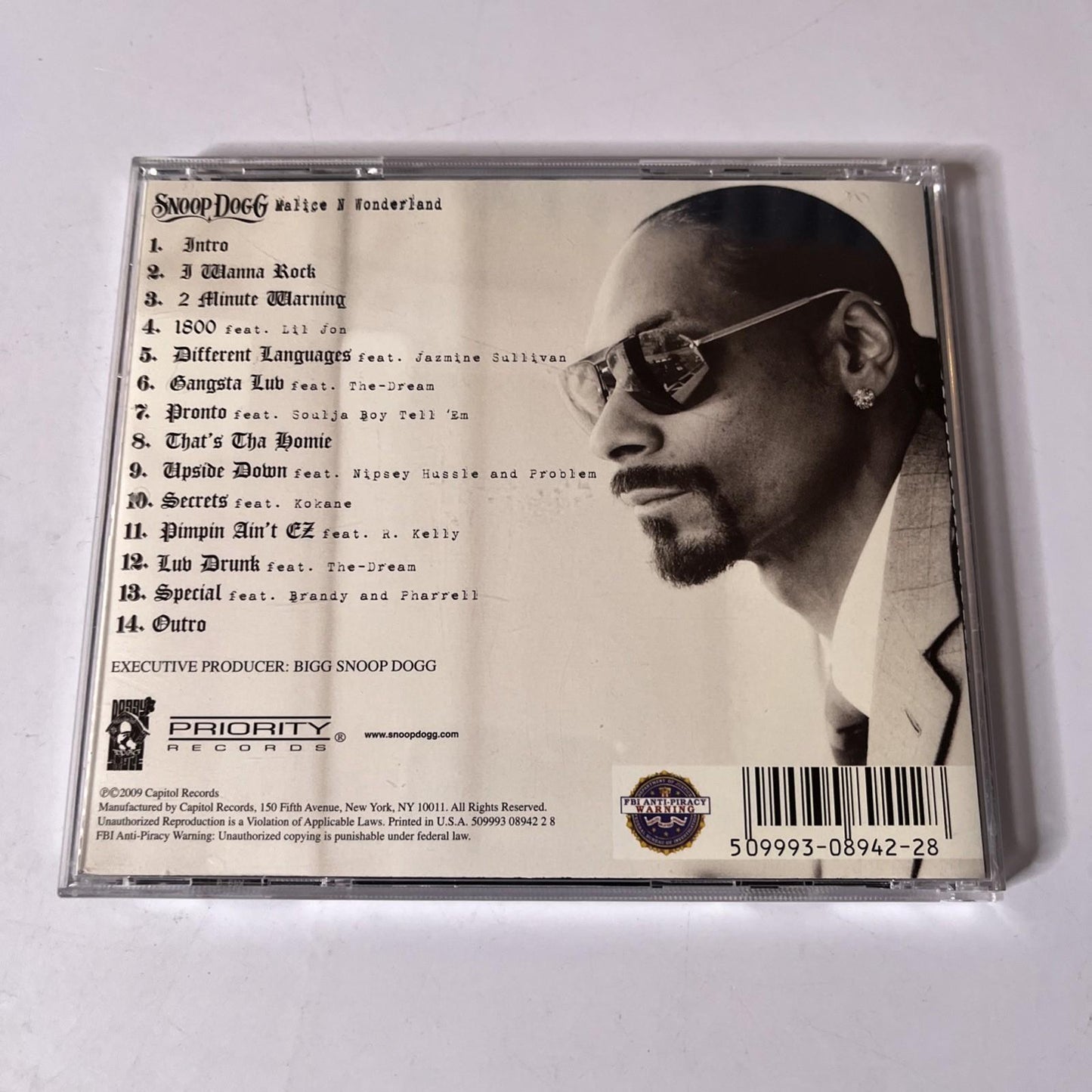 Snoop Dogg – Malice N Wonderland (CD, 2009) US 509993 08942 2 8