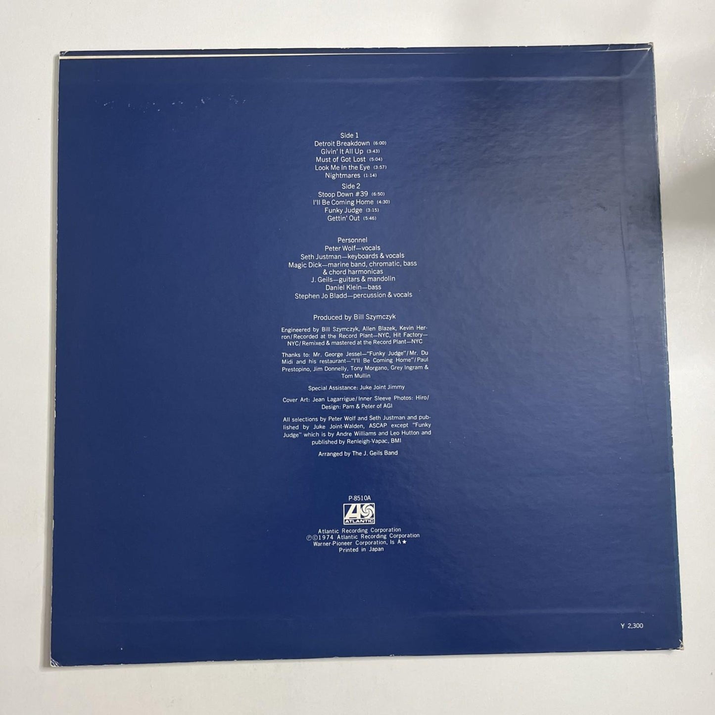 The J. Geils Band – Nightmares And Other Tales From The Vinyl Jungle 1974 JAPAN