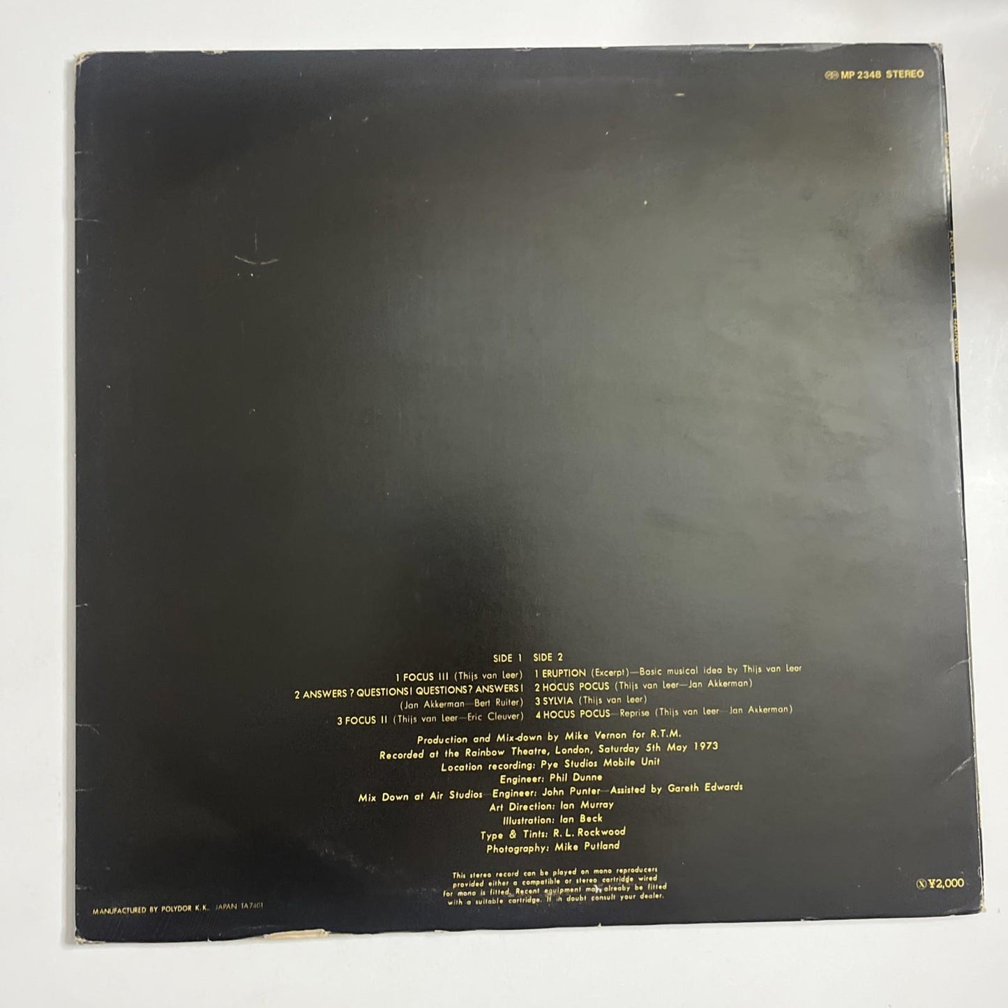 Focus – Focus At The Rainbow (Vinyl, 1974) Gatefold Japan MP 2348