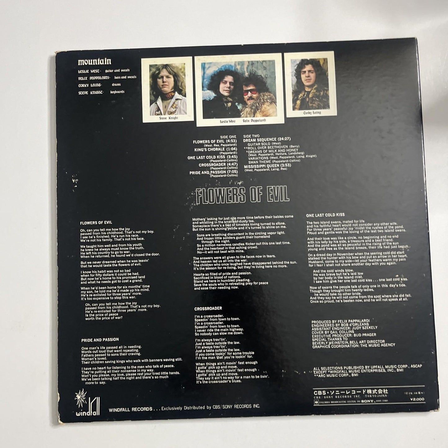 Mountain – Flowers Of Evil (Vinyl, 1972) Japan Gatefold BLPL-1WF