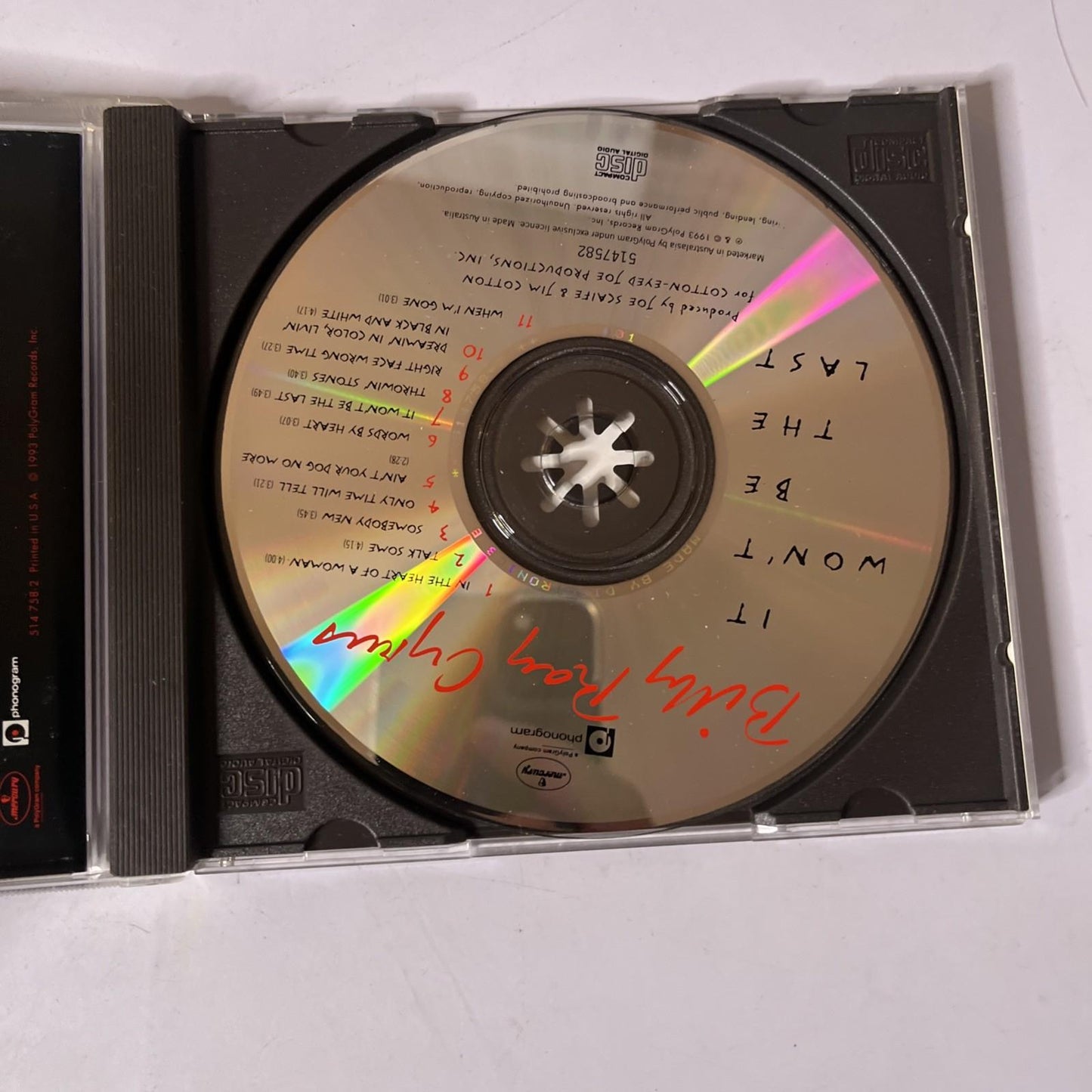 Billy Ray Cyrus – It Won't Be The Last (CD, 1993) Australasia 514 758-2