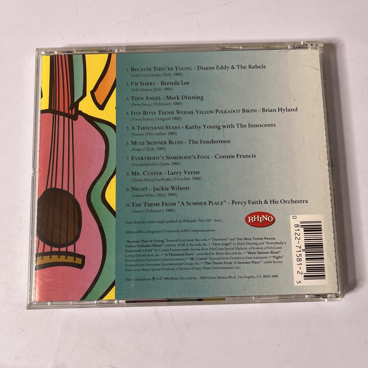 Various – Billboard Top Pop Hits, 1960 (CD, 1994) US R2 71581