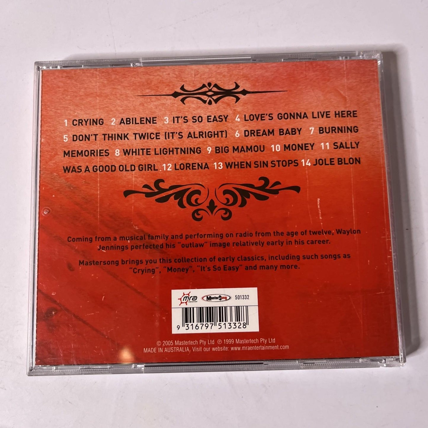 Waylon Jennings – Country Outlaw (CD, 1998) US 501332