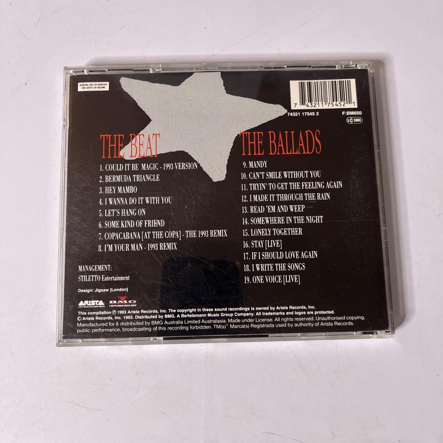 Barry Manilow – Greatest Hits - The Platinum Collection (CD, 1994)