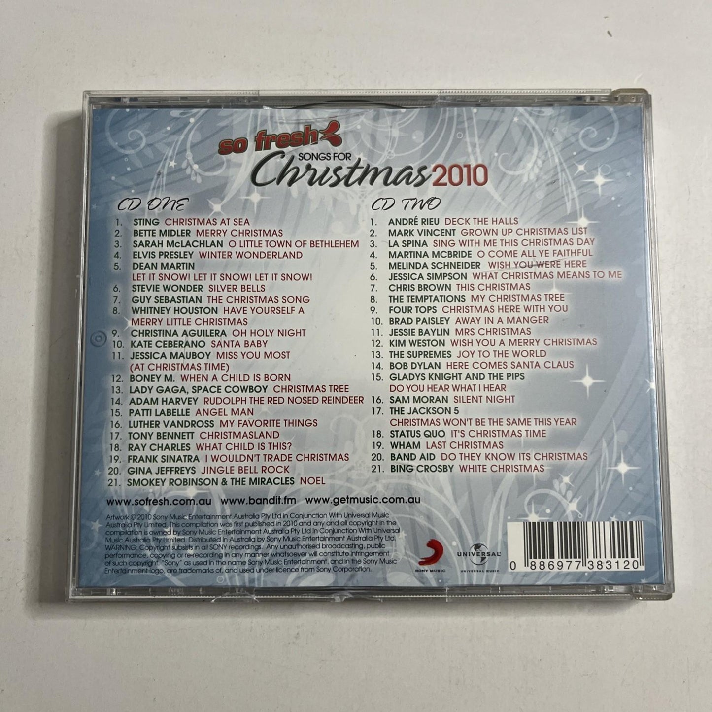 So Fresh: Songs For Christmas 2010 (CD, 2010) Australia 2-Discs 88697738312