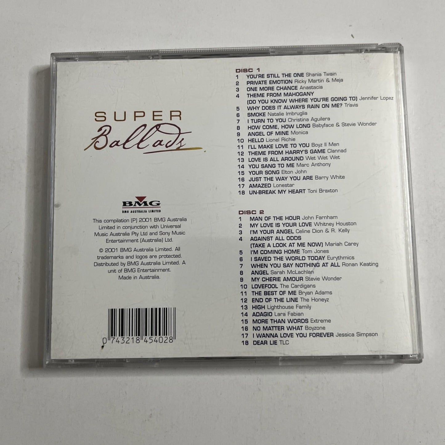 Various – Super Ballads (CD, 2001) Australia 2-Discs 74321845402