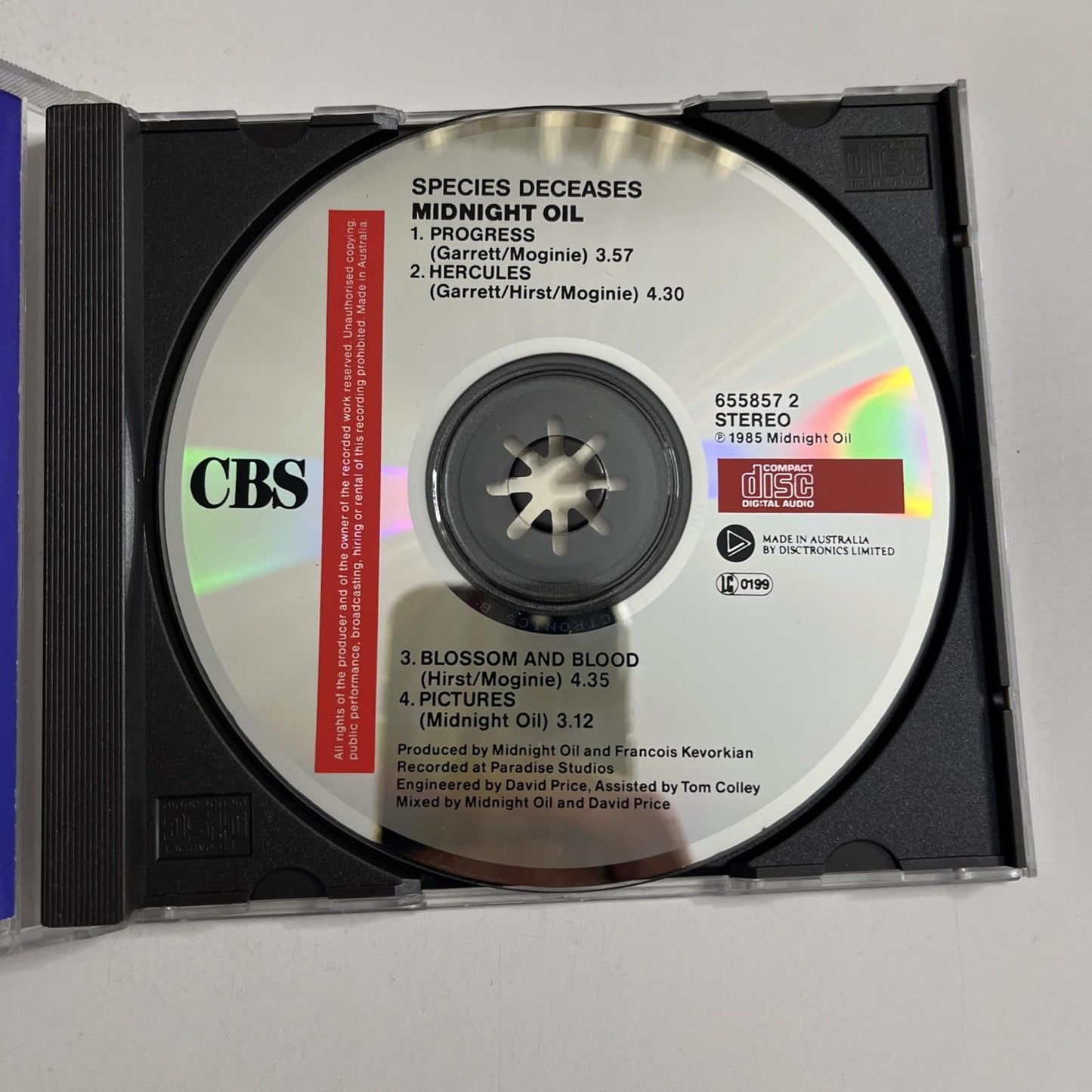 Midnight Oil – Species Deceases (CD, 1985) Australia