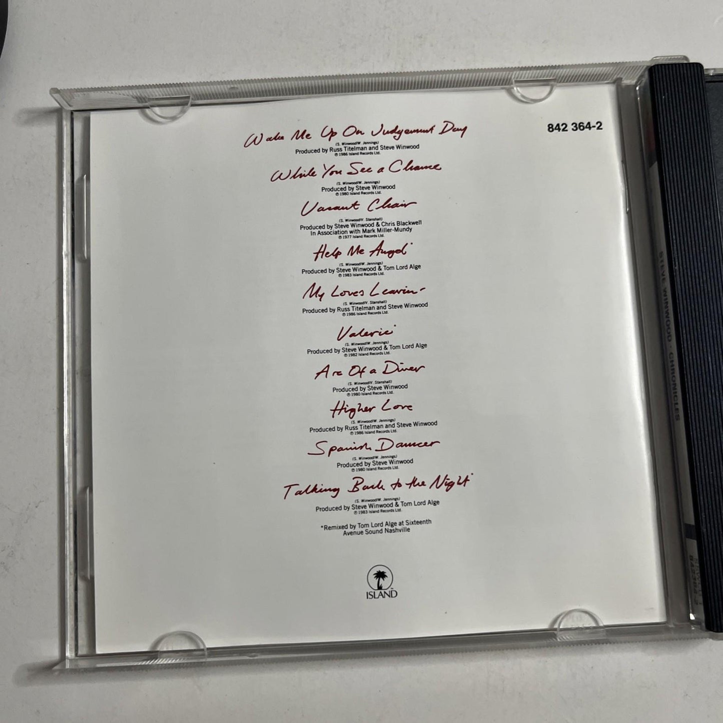 Steve Winwood – Chronicles (CD, 1987) France SSWCD 1