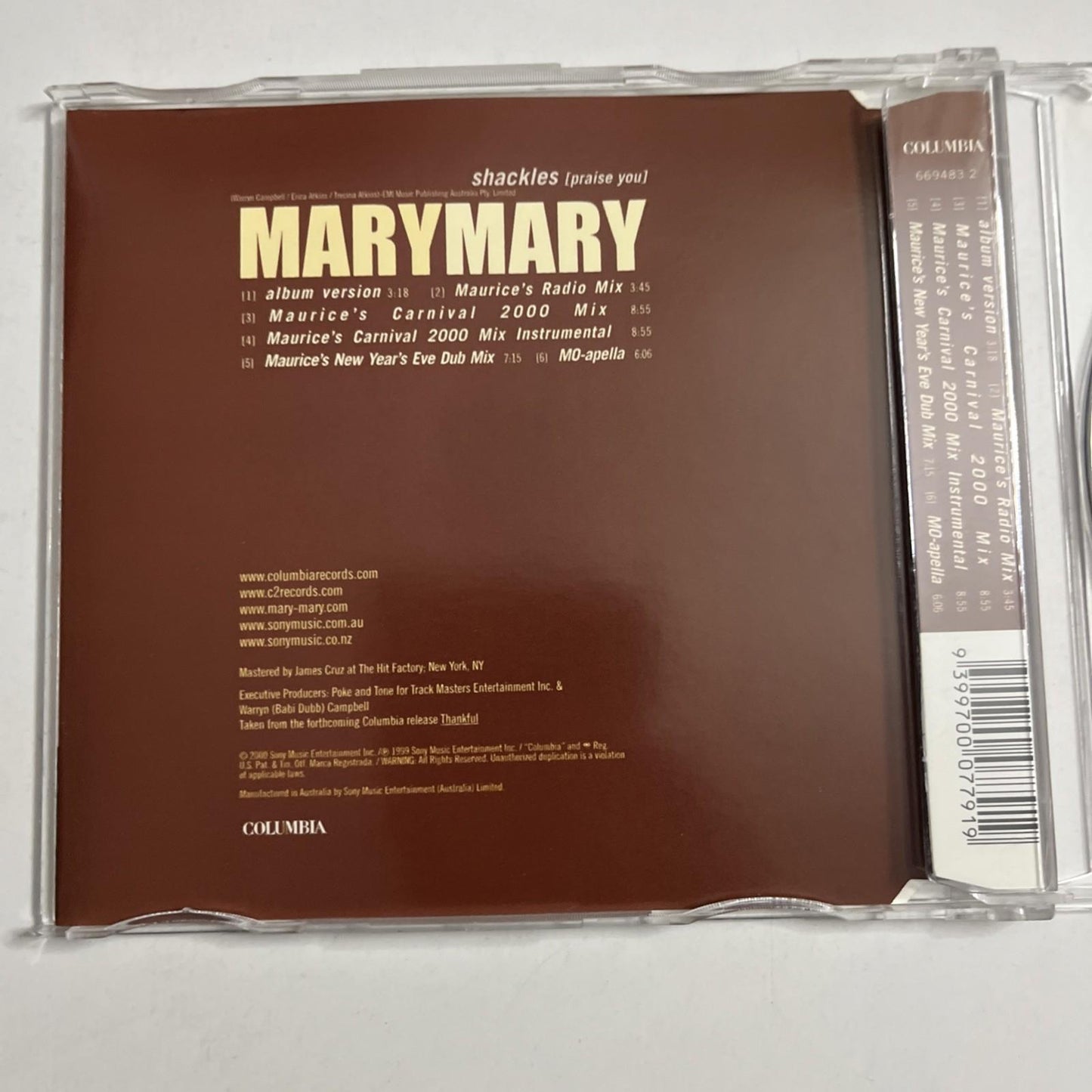 Mary Mary – Shackles (Praise You) (CD, 2000) Australia 669483 2
