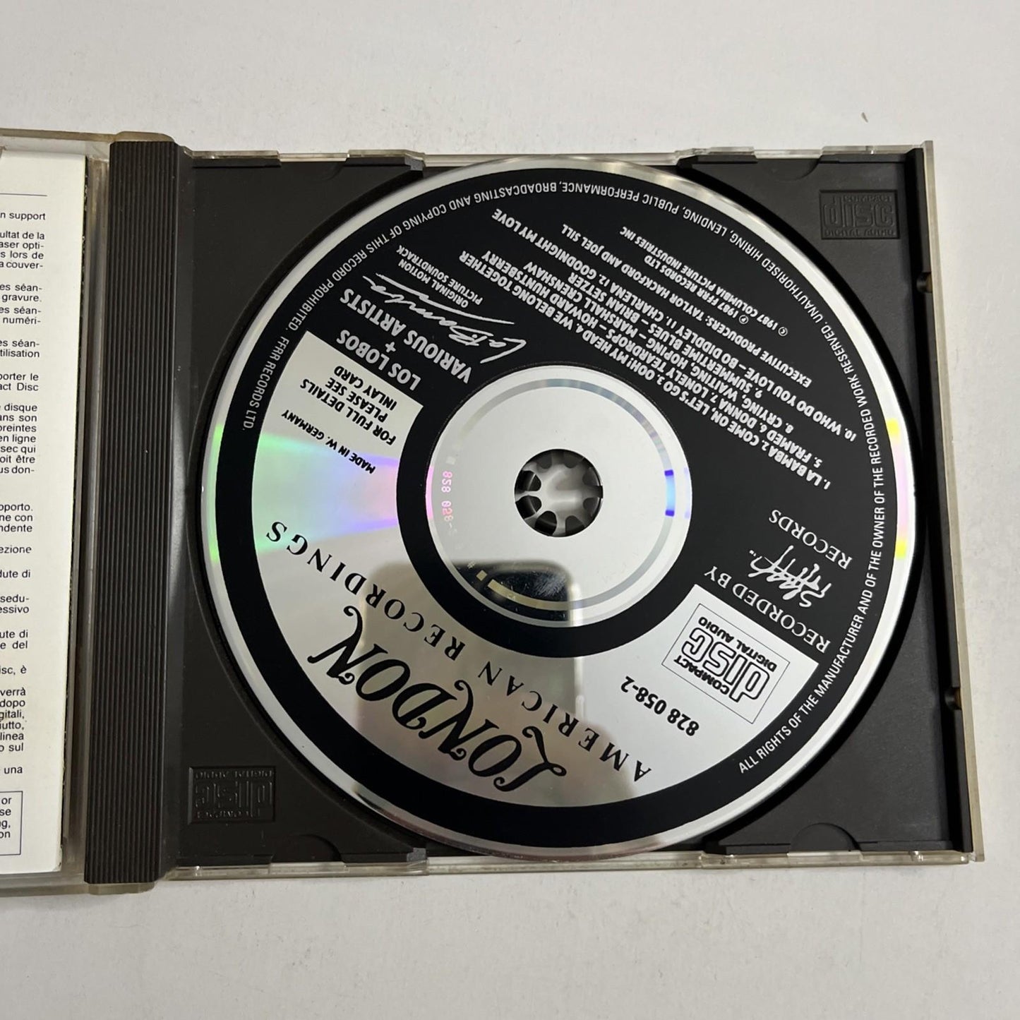 La Bamba - Original Motion Picture Soundtrack (CD, 1987) Germany 828 058-2