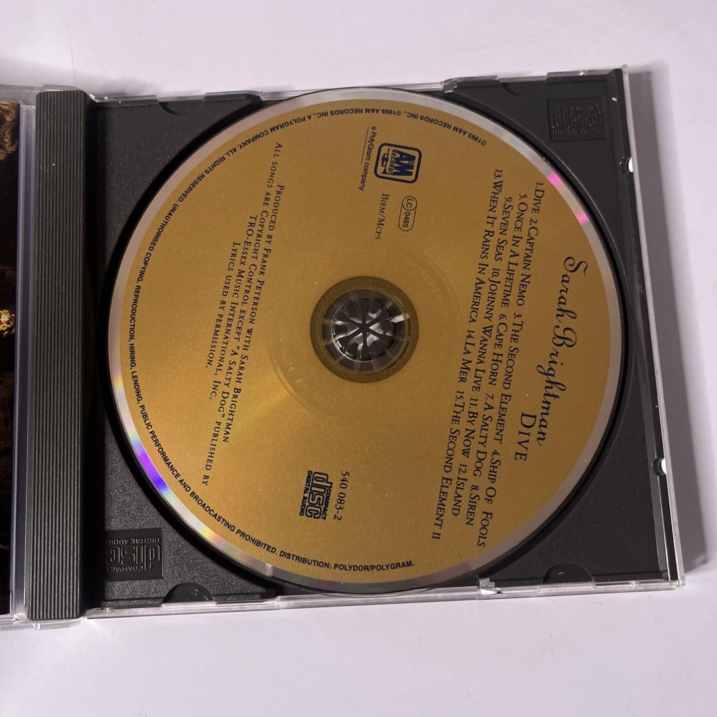 Sarah Brightman – Dive (CD, 1993)  Australia 540 083-2