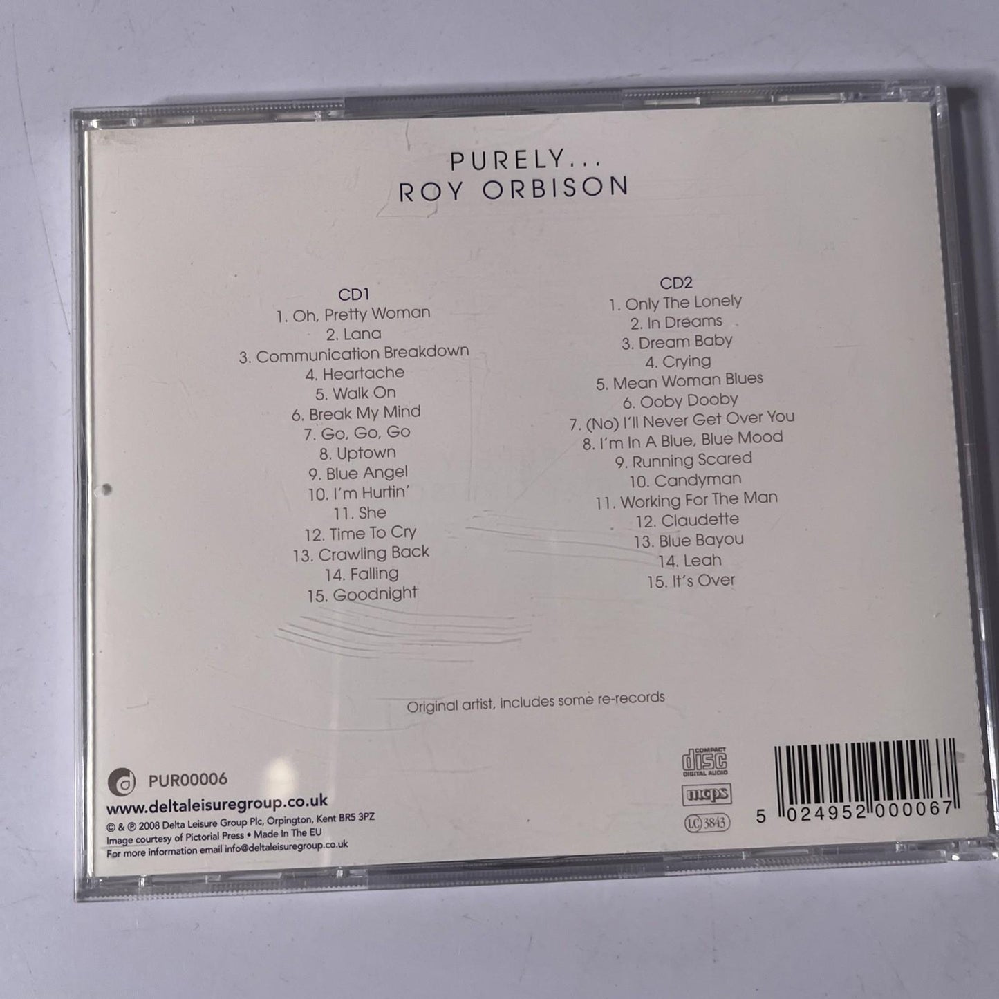 Roy Orbison – Purely... (CD, 2008) Europe 2-Discs PUR00006