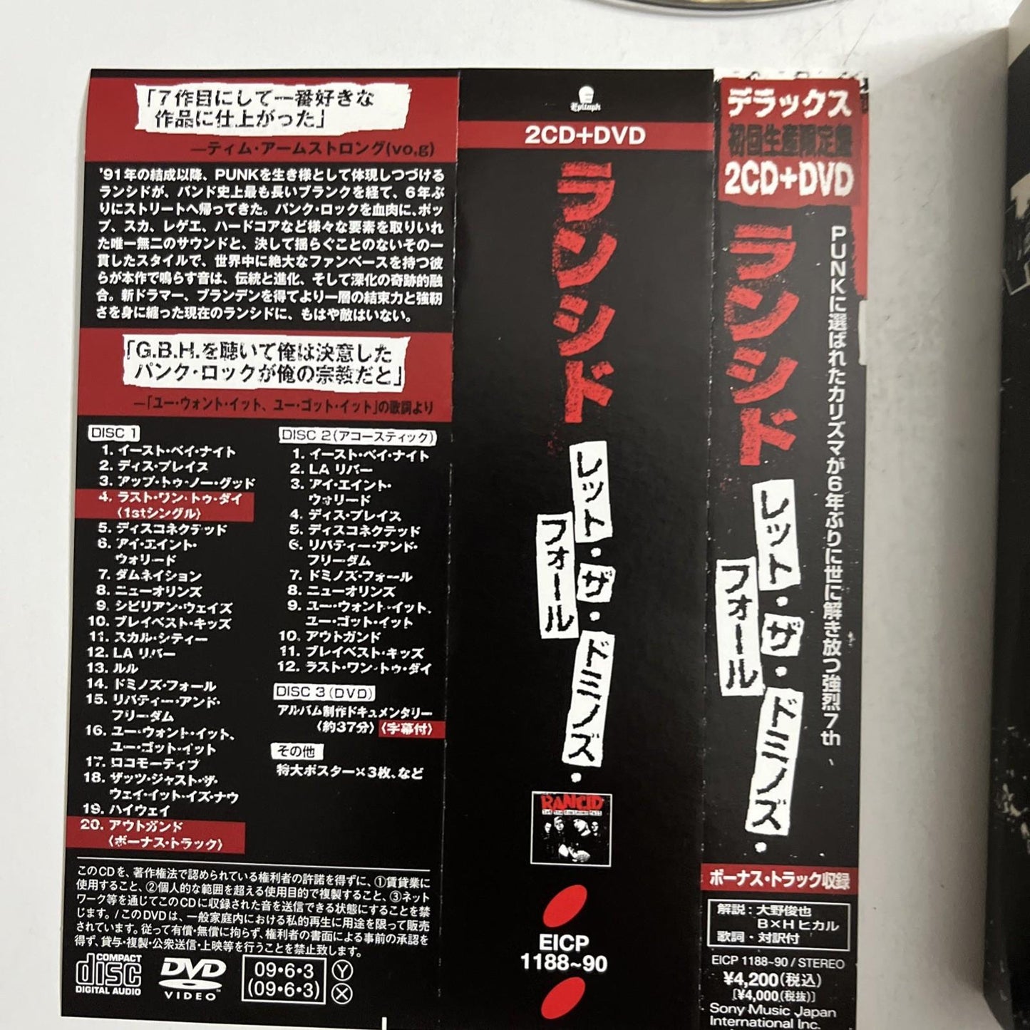 Rancid – Let The Dominoes Fall (CD + DVD, 2009) Japan Obi 3-Disc EICP-1188-90