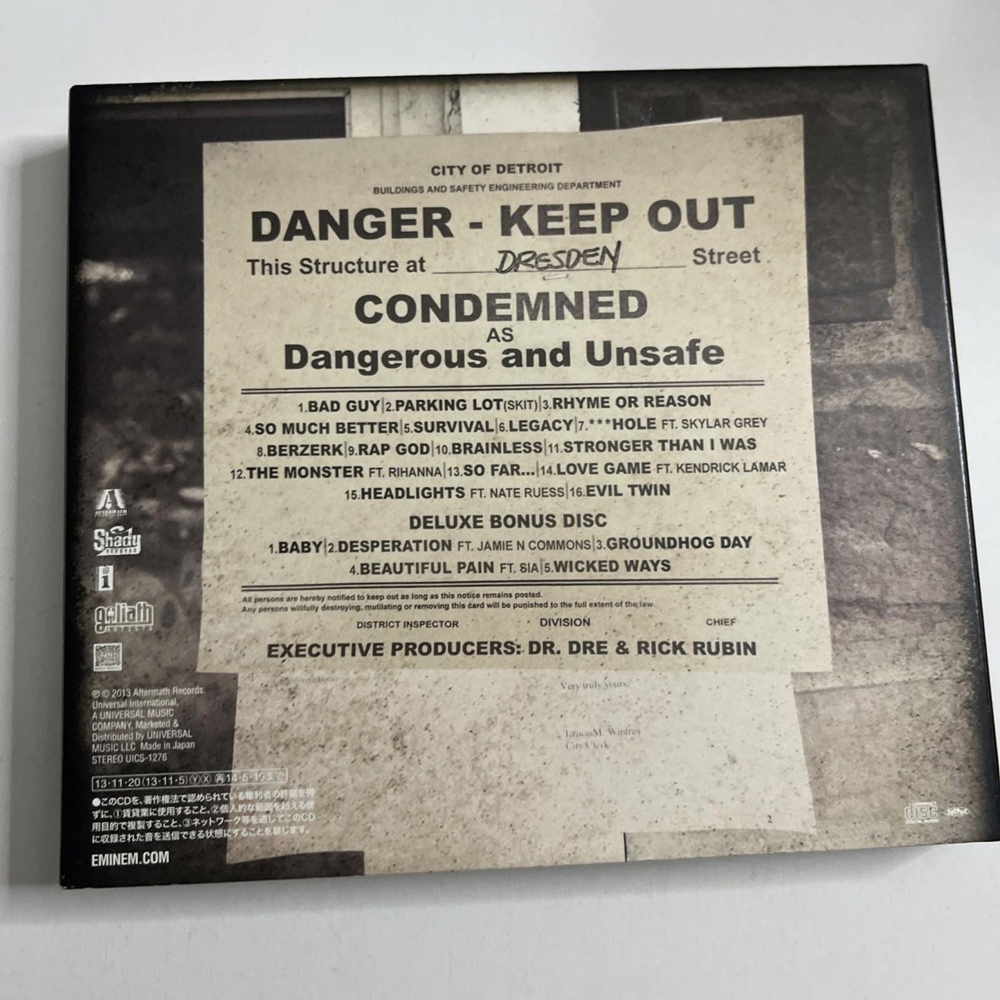 Eminem – The Marshall Mathers LP 2 (CD, 2013) Japan 2-Discs Gatefold Obi Digipak