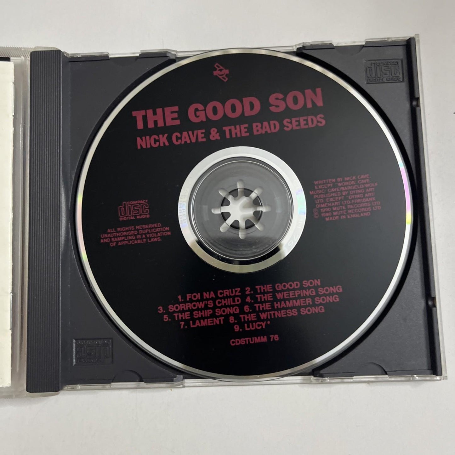 Nick Cave & The Bad Seeds – The Good Son (CD, 1990) UK *Signed Copy CD STUMM 76