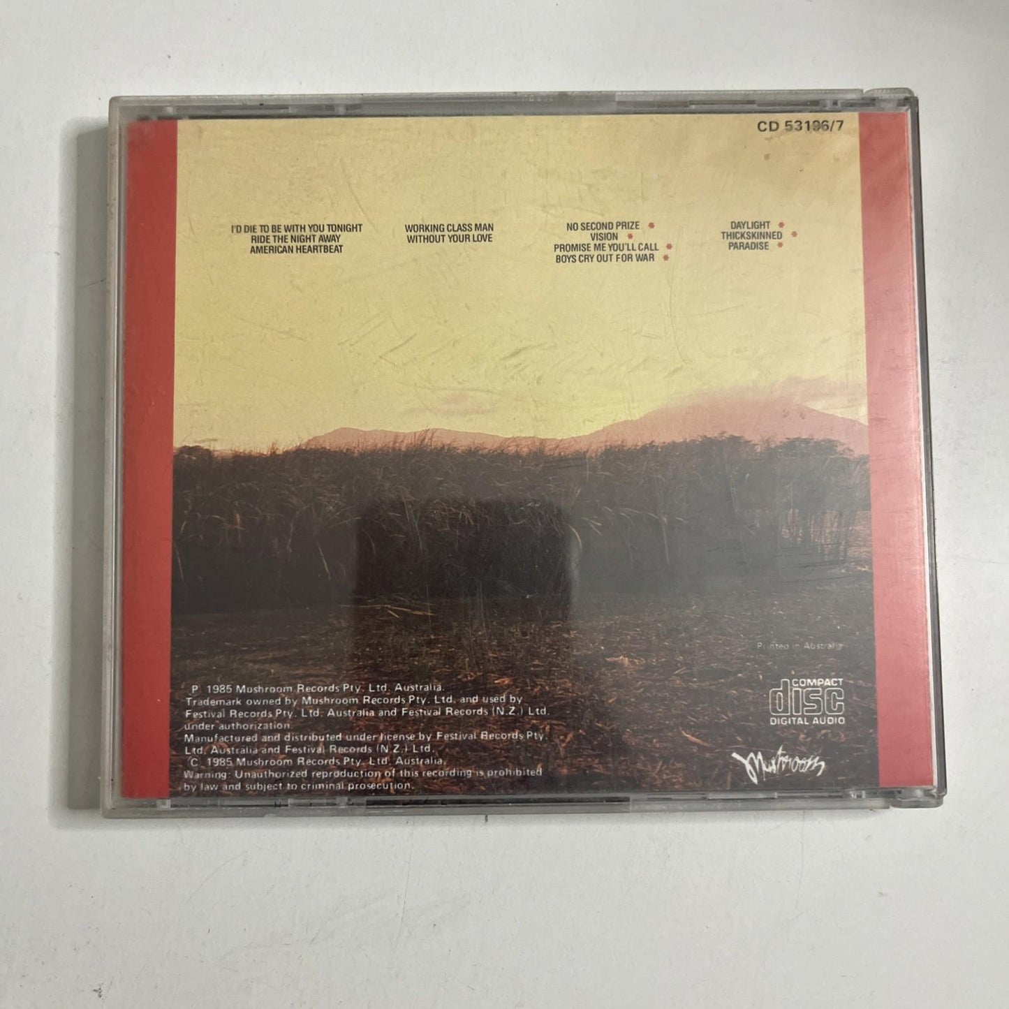 Jimmy Barnes – For The Working Class Man (CD, 1987) Australia CD 53196/7