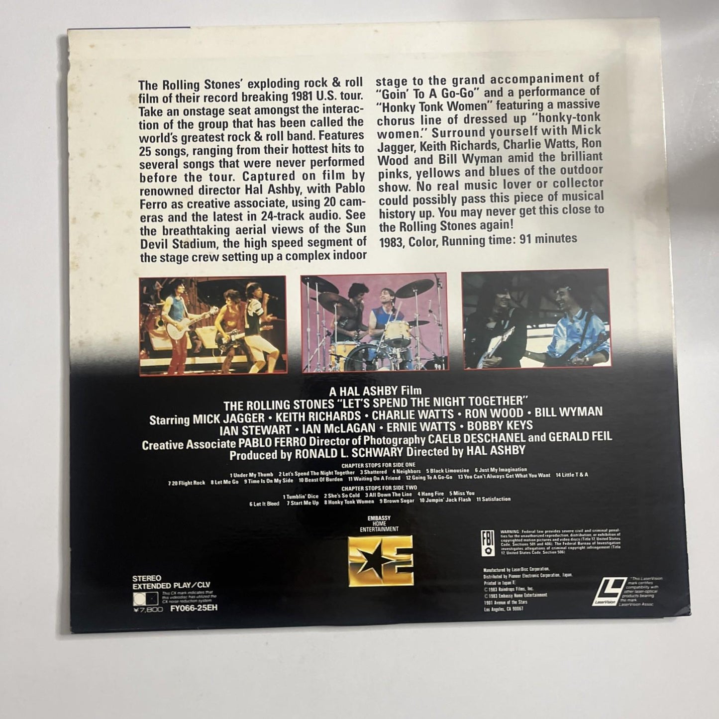 The Rolling Stones – Let's Spend The Night Together (Laserdisc, 1989) Japan NTSC