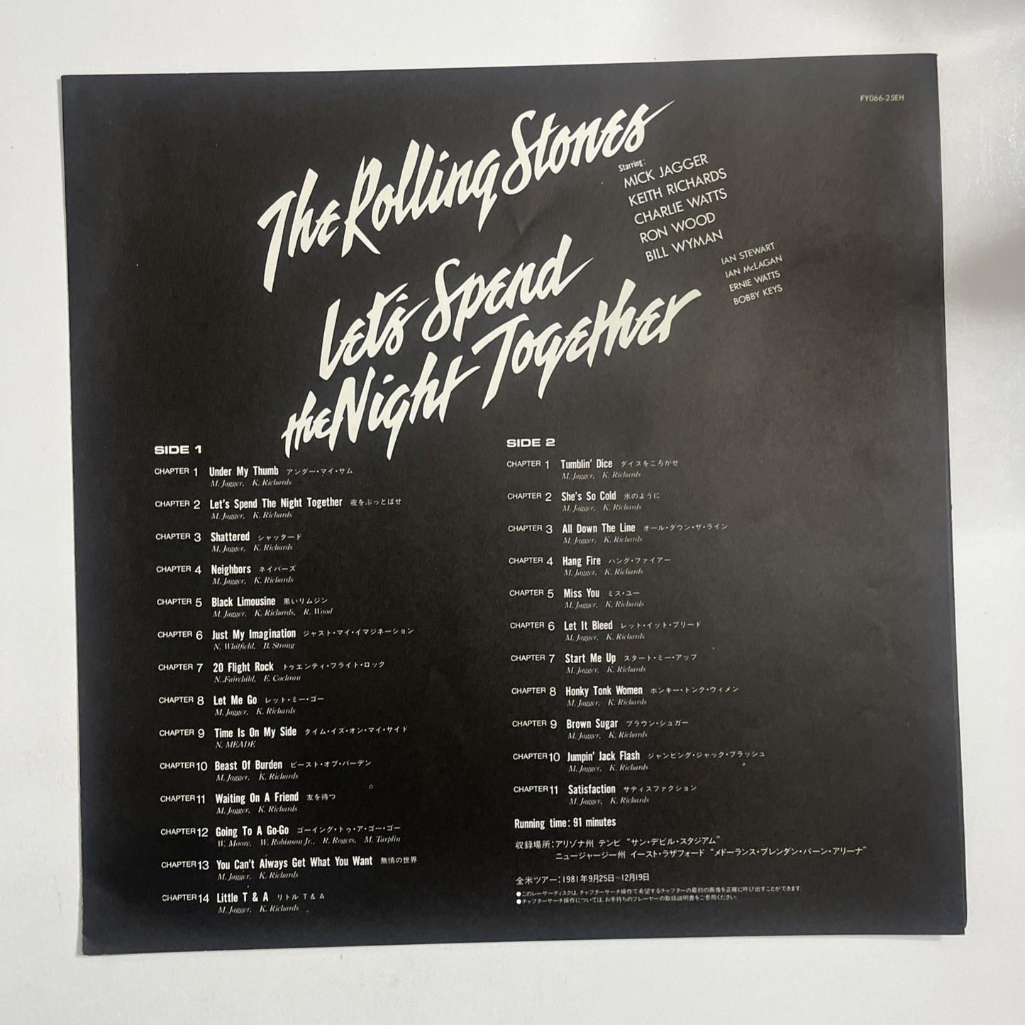 The Rolling Stones – Let's Spend The Night Together (Laserdisc, 1989) Japan NTSC