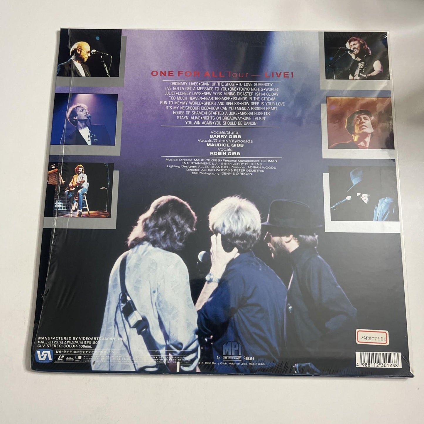 Bee Gees – One For All Tour Live! (Laserdisc LD, 1990) Japan NTSC VALJ-3123